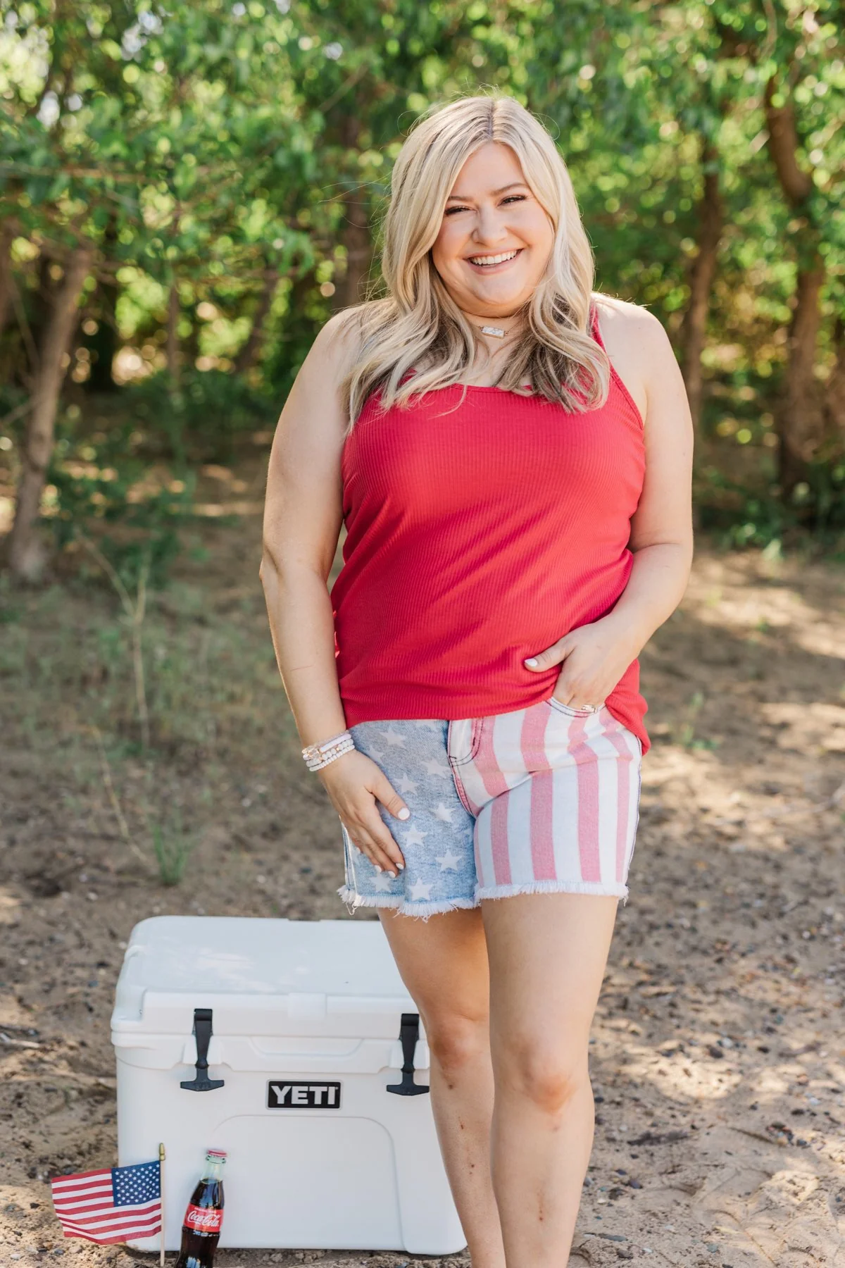 American Honey Knit Tank Top- Scarlet Red - Image 7