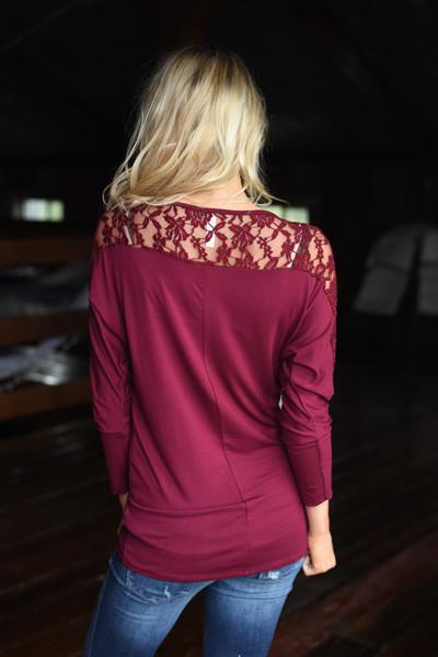 America's Sweetheart Lace Top ~ Burgundy - Image 6