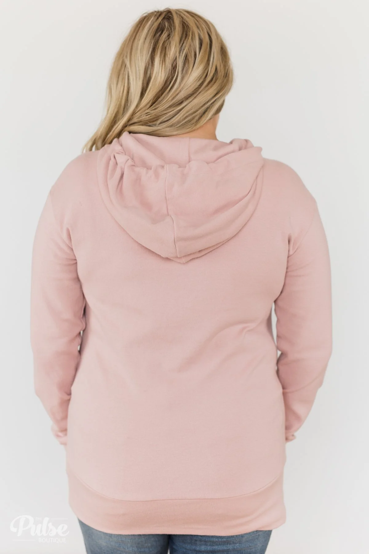 Ampersand Half Zip Hoodie- Blush - Image 10