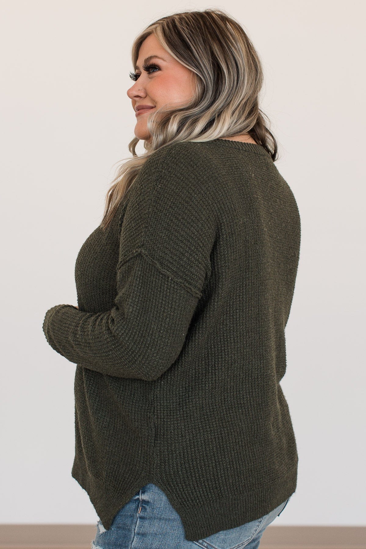 An Abundant Life Knit Sweater- Dark Olive - Image 5