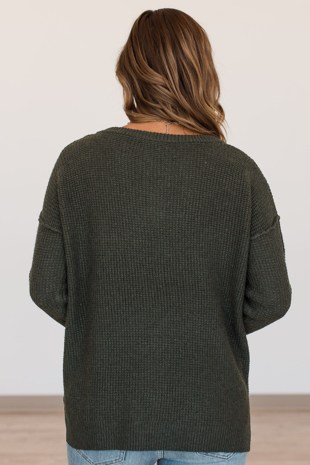 An Abundant Life Knit Sweater- Dark Olive - Image 7