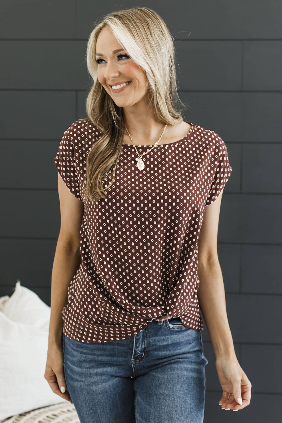 Anchor In The Storm Twist Front Top- Dark Auburn - Image 2