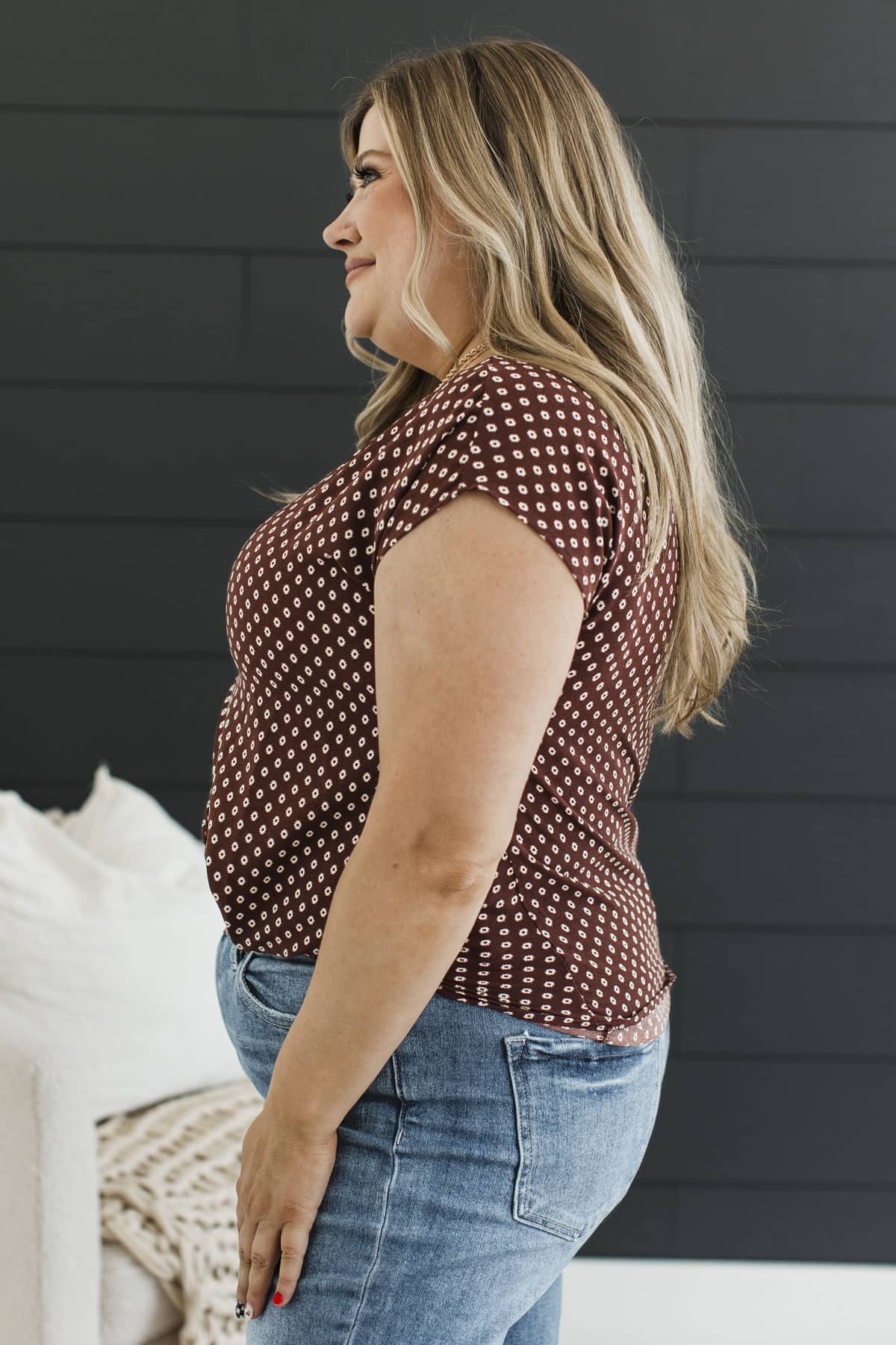 Anchor In The Storm Twist Front Top- Dark Auburn - Image 5