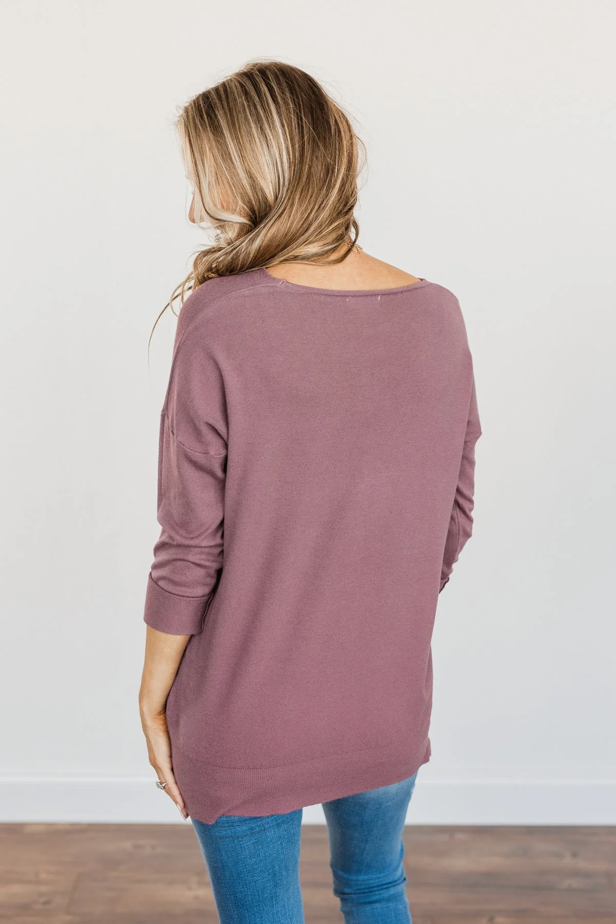 Angel On Earth V-Neck Sweater- Dark Lavender - Image 10