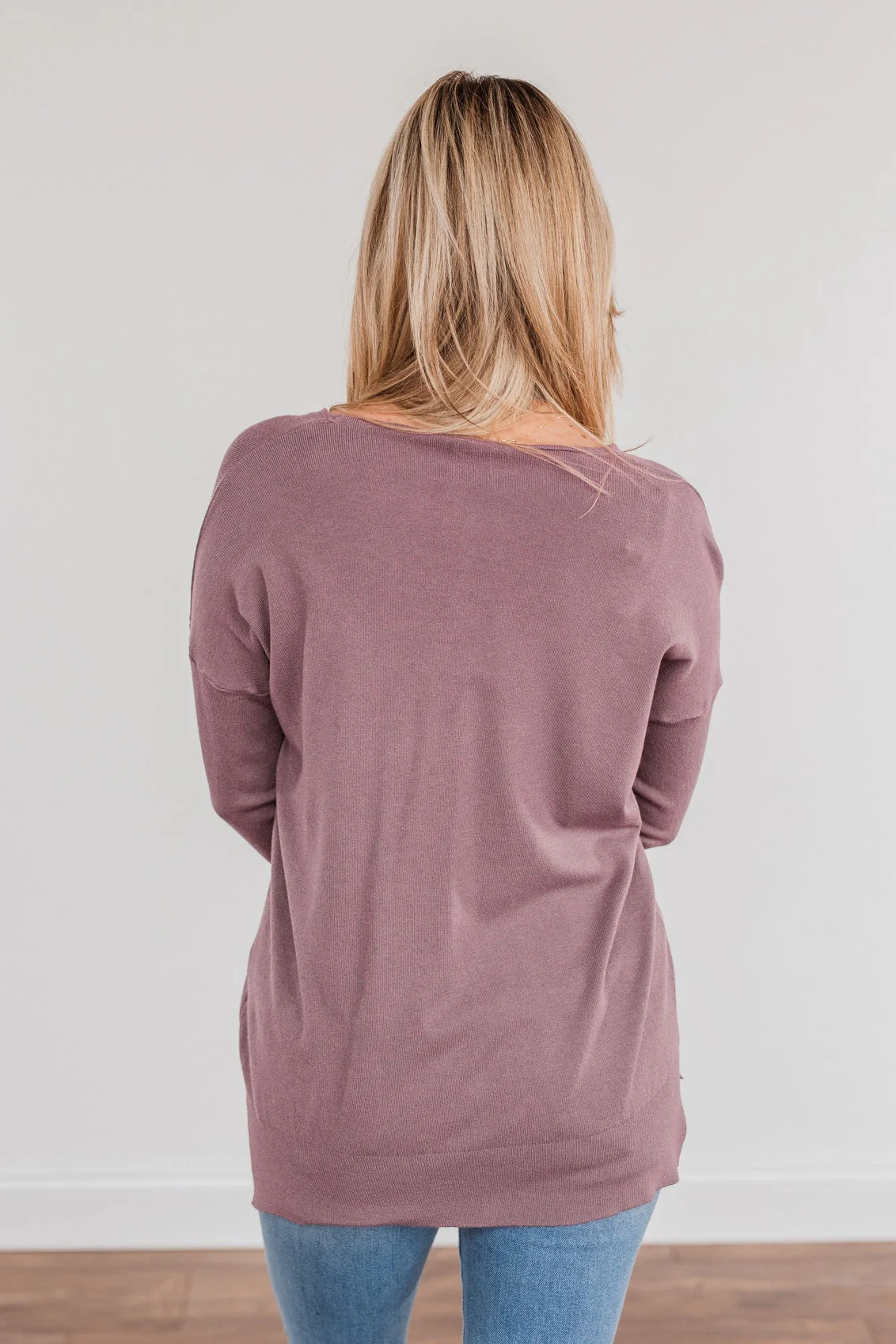 Angel On Earth V-Neck Sweater- Dark Lavender - Image 11