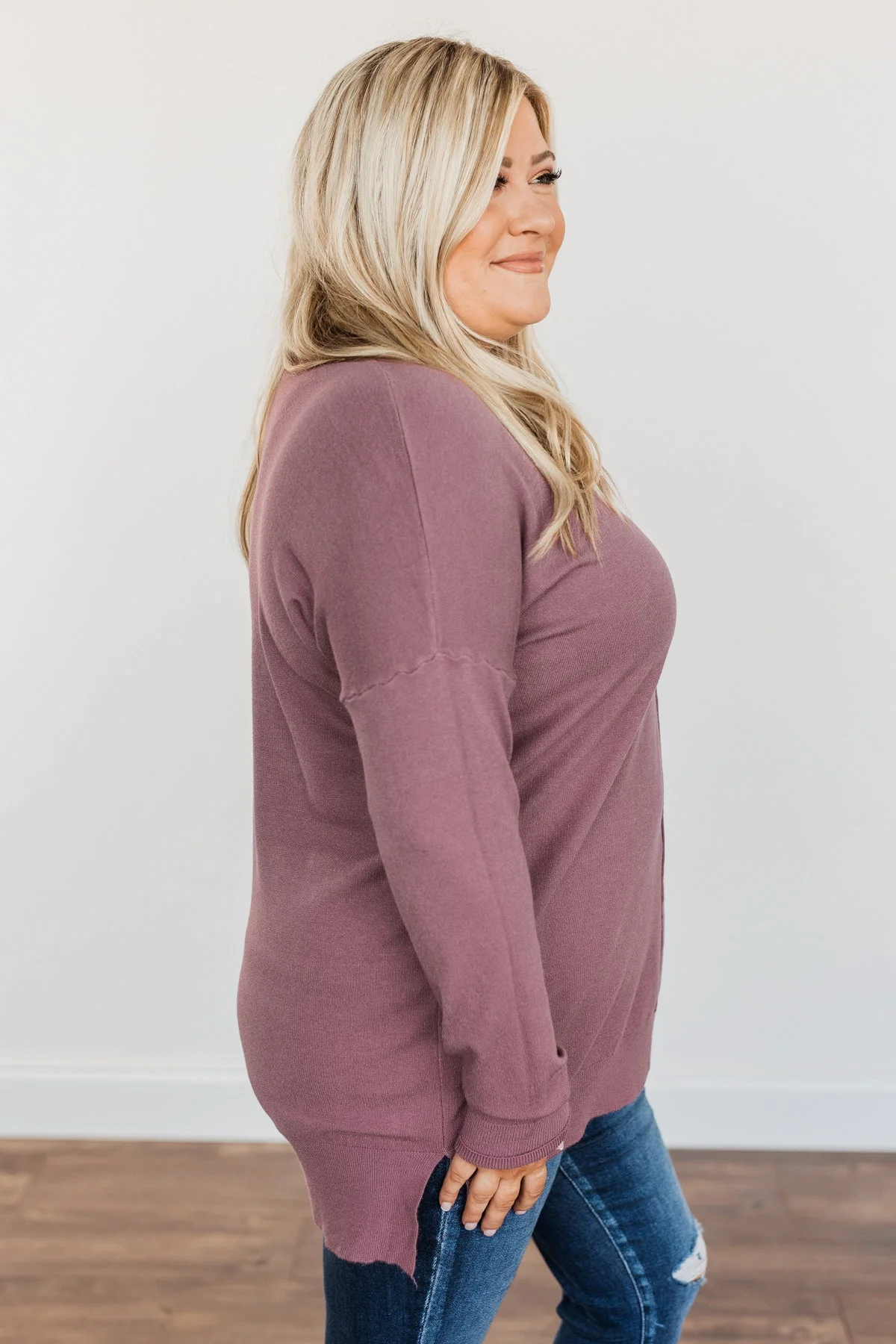 Angel On Earth V-Neck Sweater- Dark Lavender - Image 8