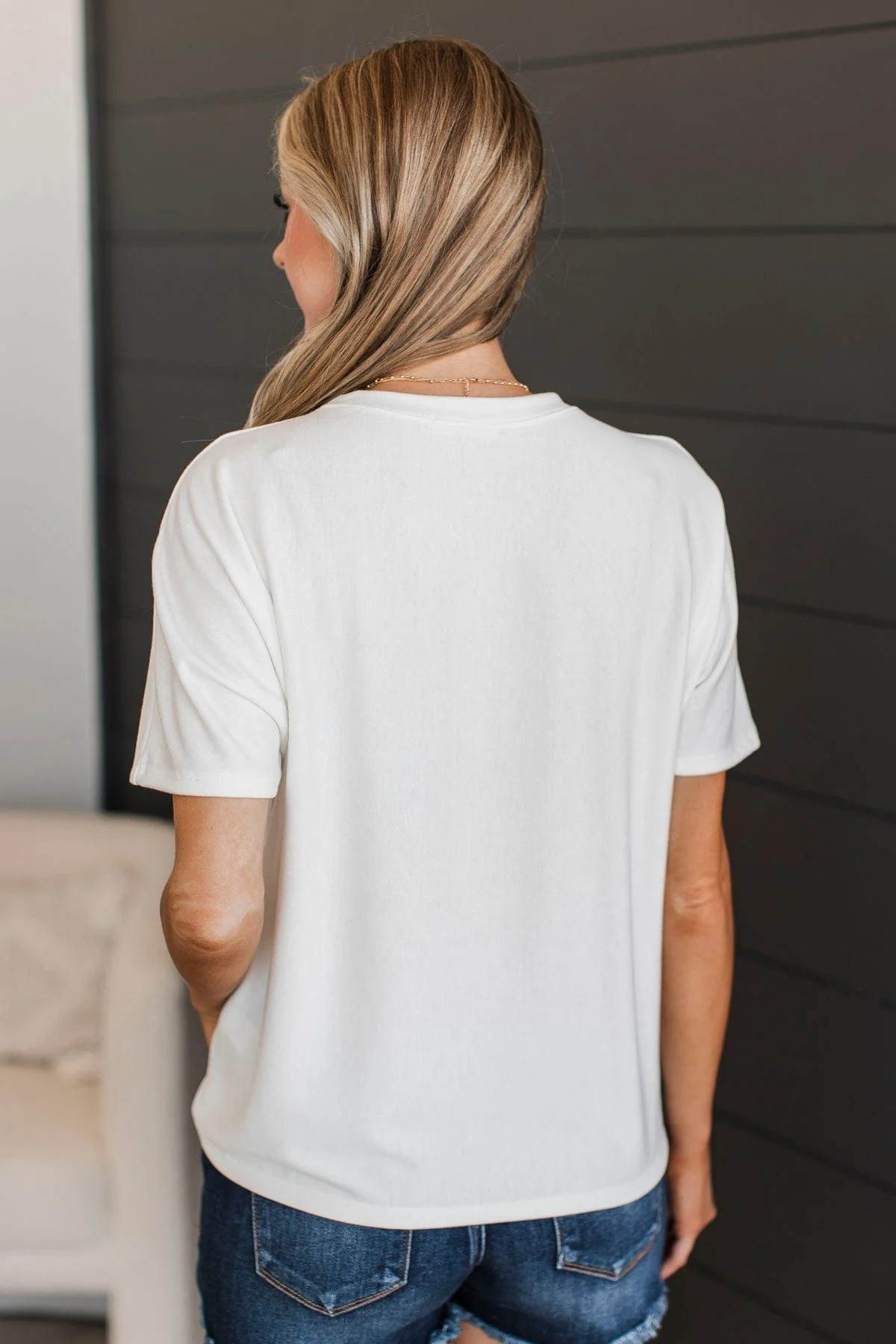 Another Place & Time Short Sleeve Top- Off-White - Image 8