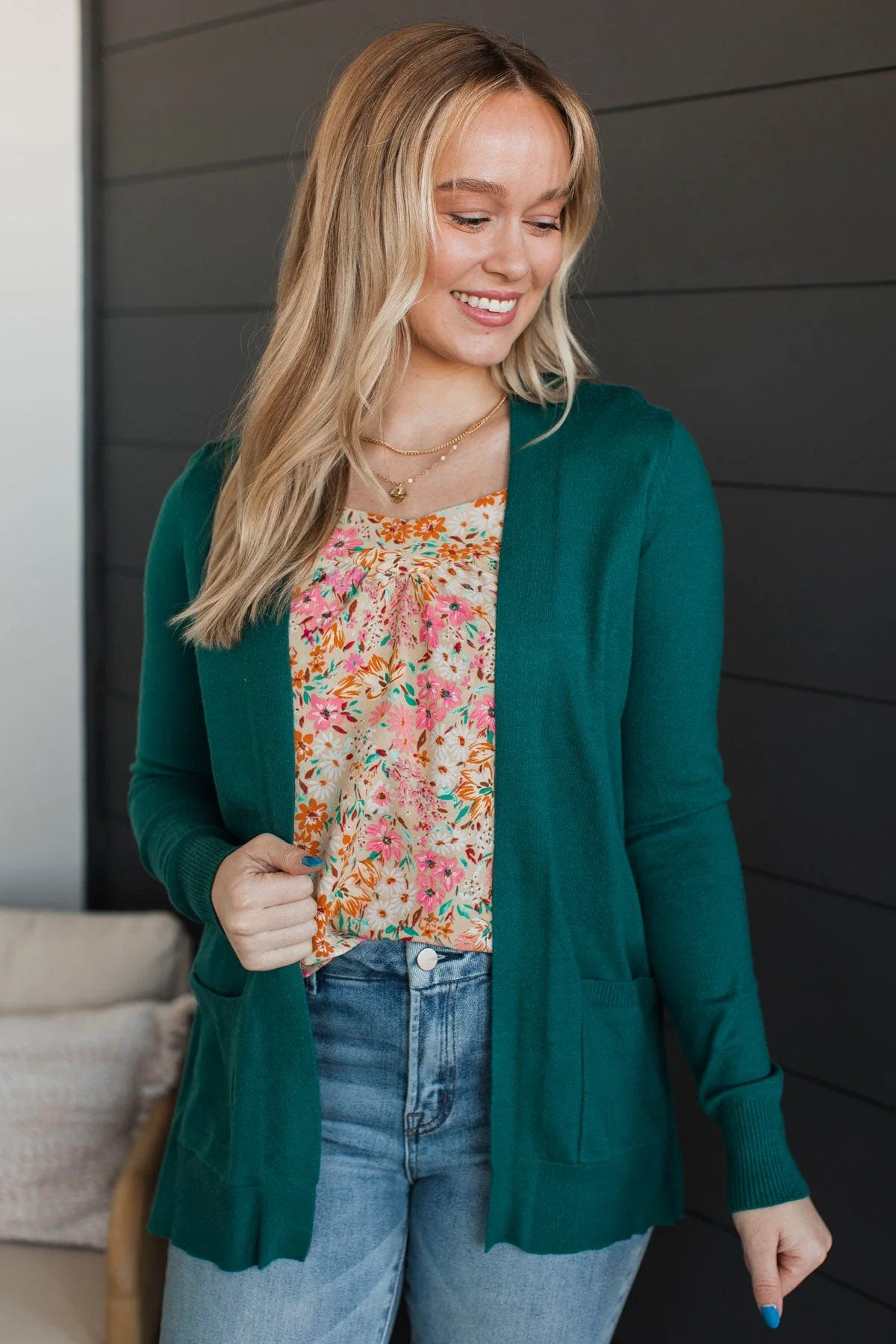 Any Time Now Knit Cardigan- Jade
