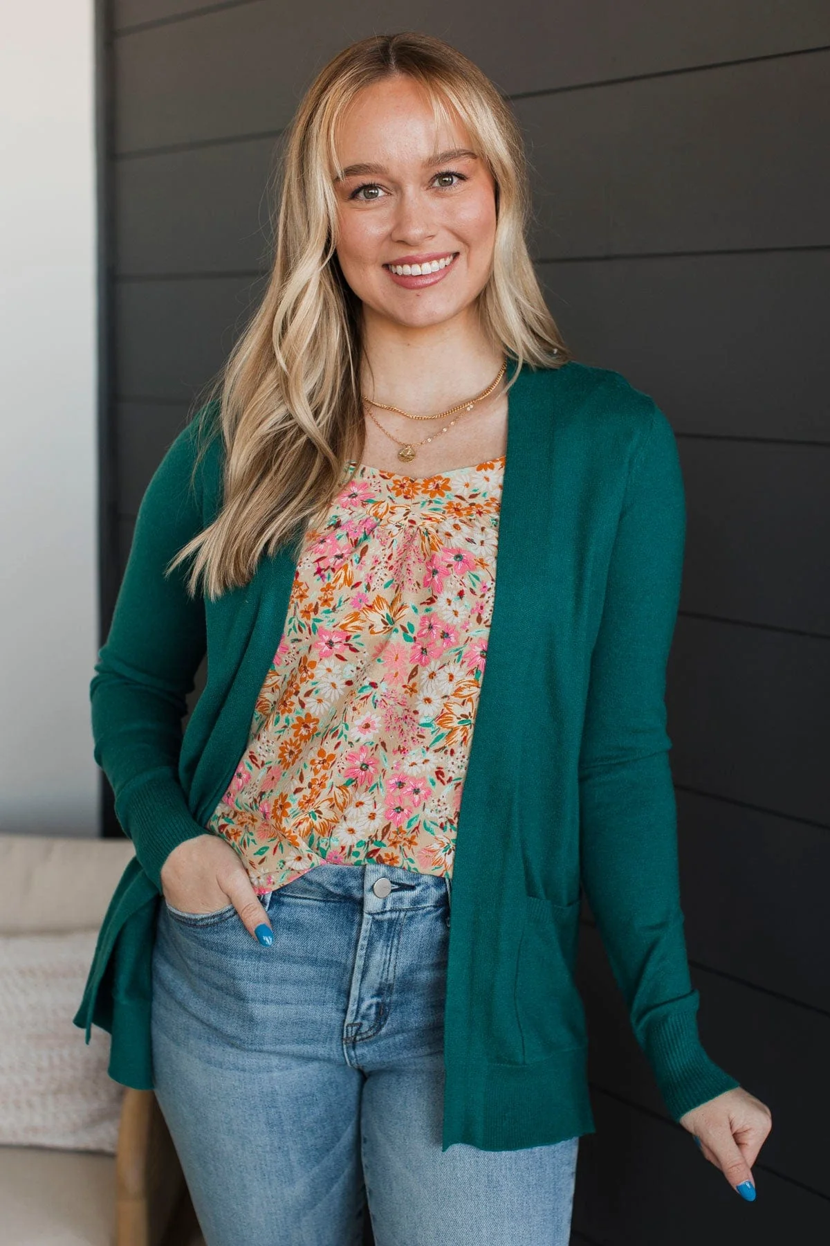 Any Time Now Knit Cardigan- Jade - Image 3