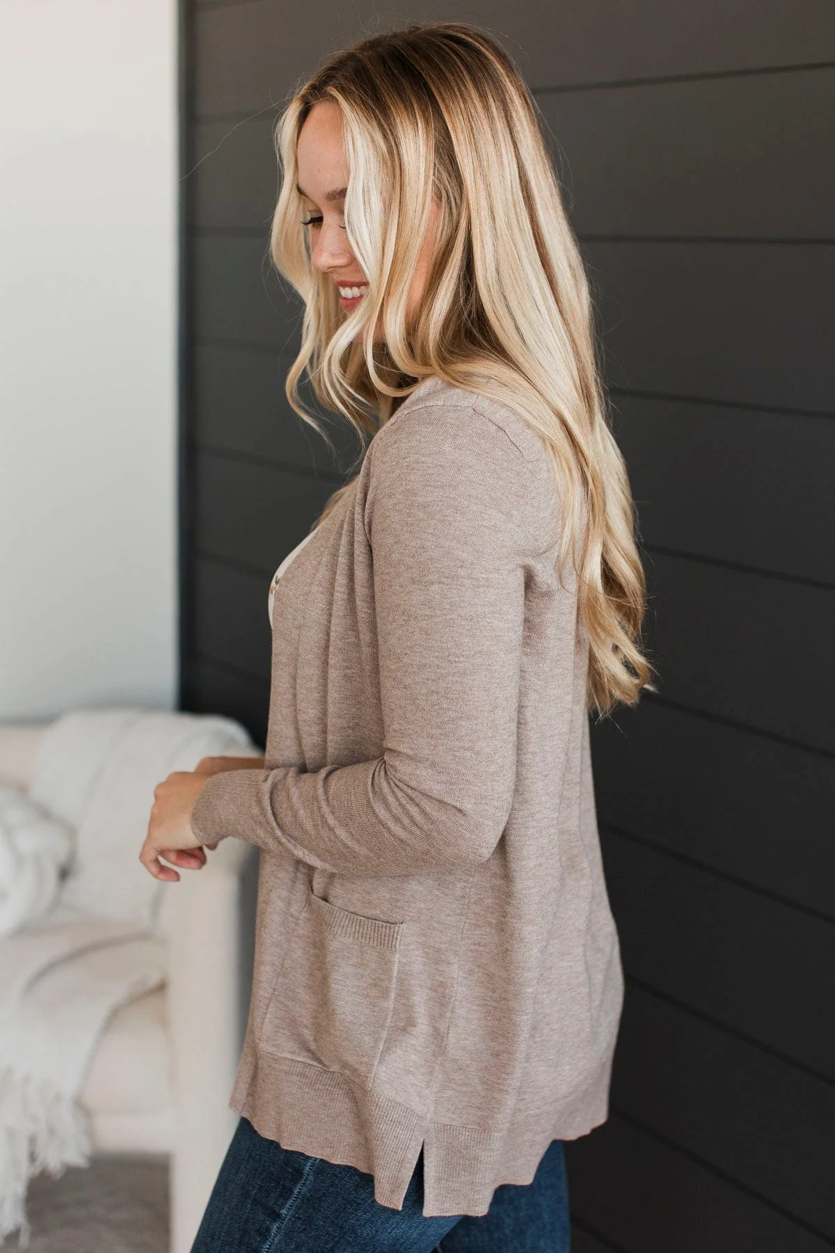 Any Time Now Knit Cardigan- Stone - Image 4