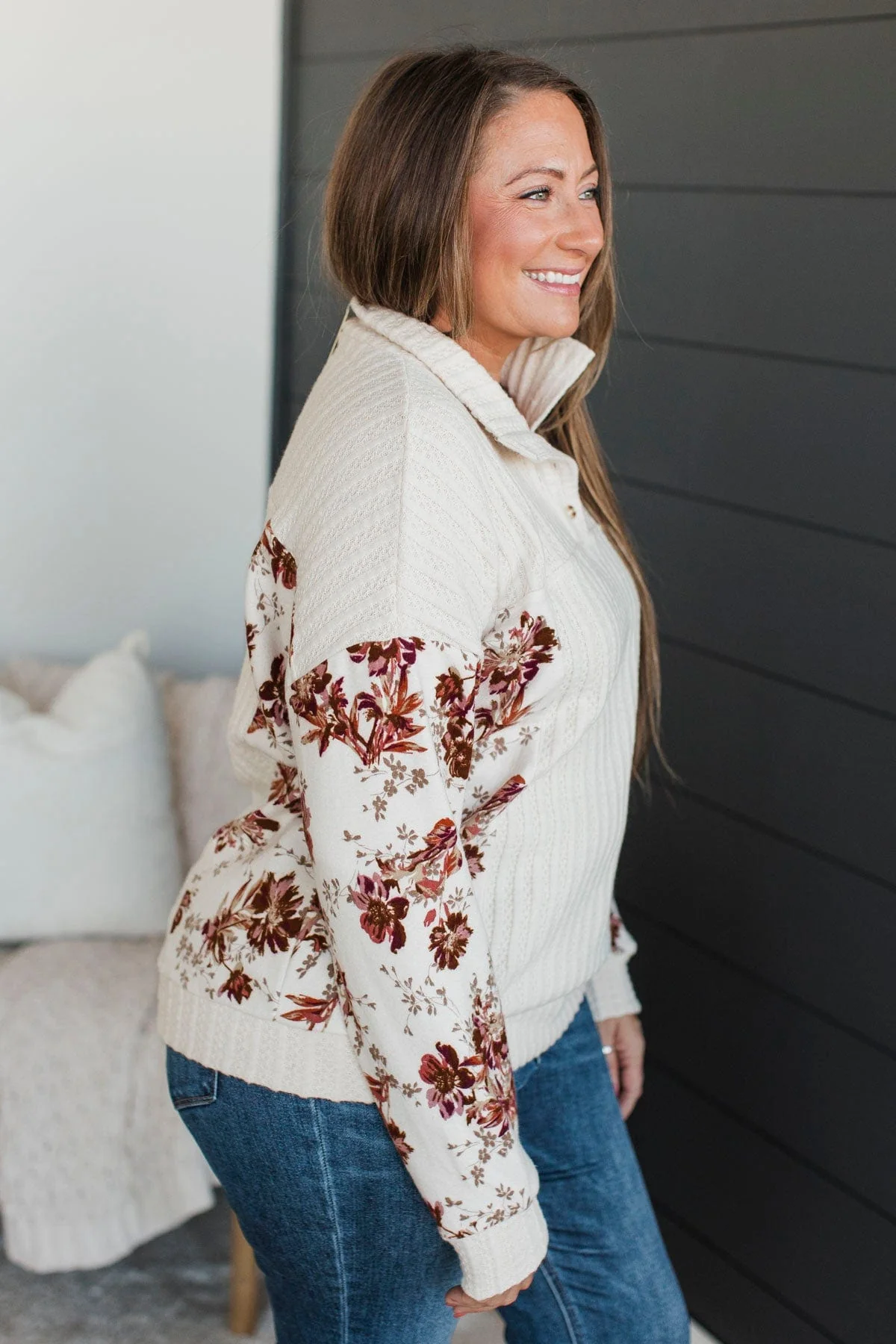 Any Time Or Place Pullover Top- Cream - Image 5