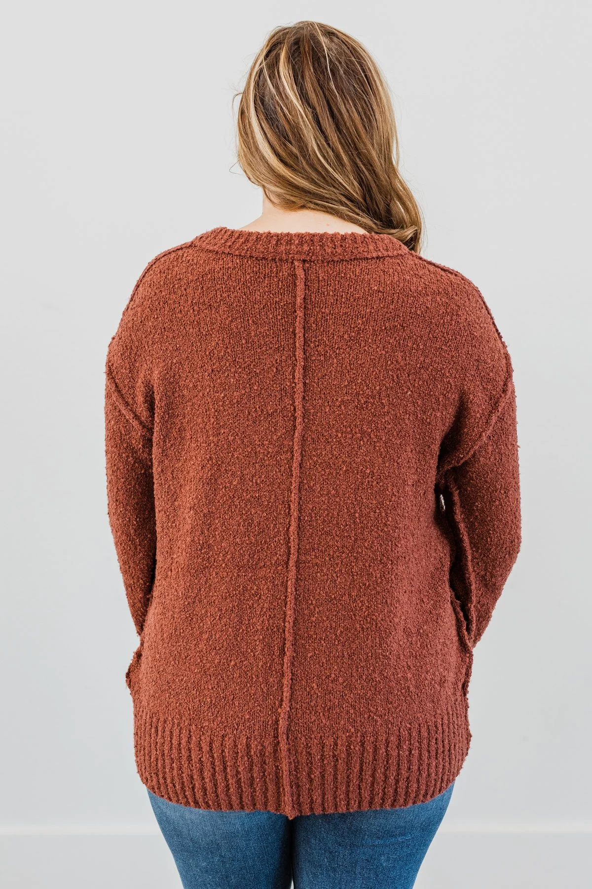Anything Can Happen Knit Sweater- Deep Clay - Image 13