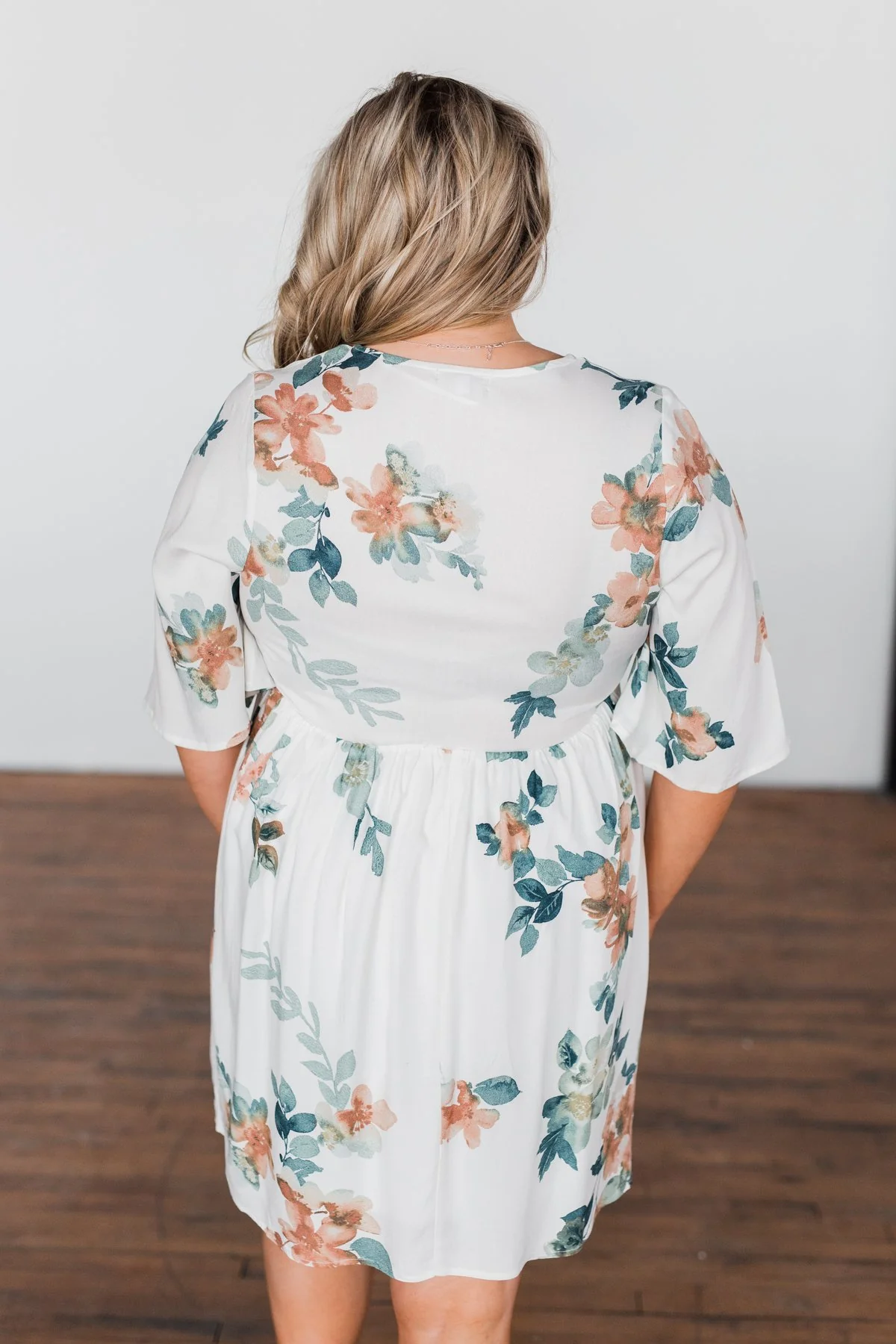 Anything I Want V-Neck Floral Dress- Ivory - Image 11