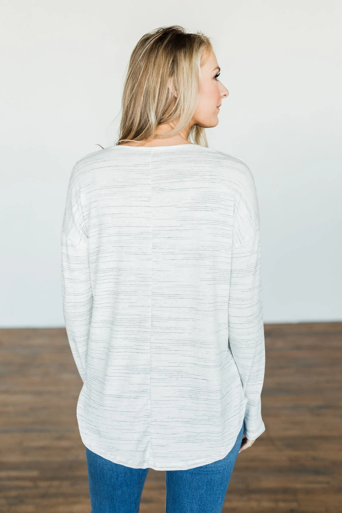 Apple Of My Eye V-Neck Knit Top- Ivory - Image 10