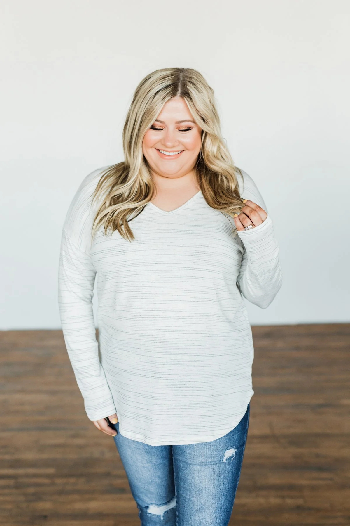 Apple Of My Eye V-Neck Knit Top- Ivory - Image 3