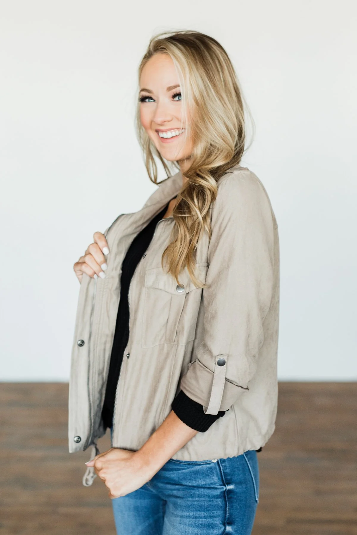 Around The World Lightweight Jacket- Light Taupe - Image 8