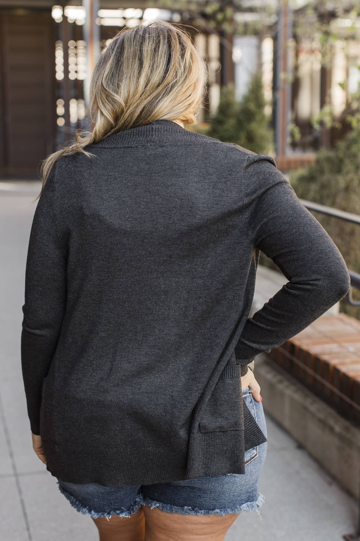 As Easy As Can Be Cardigan- Charcoal - Image 7