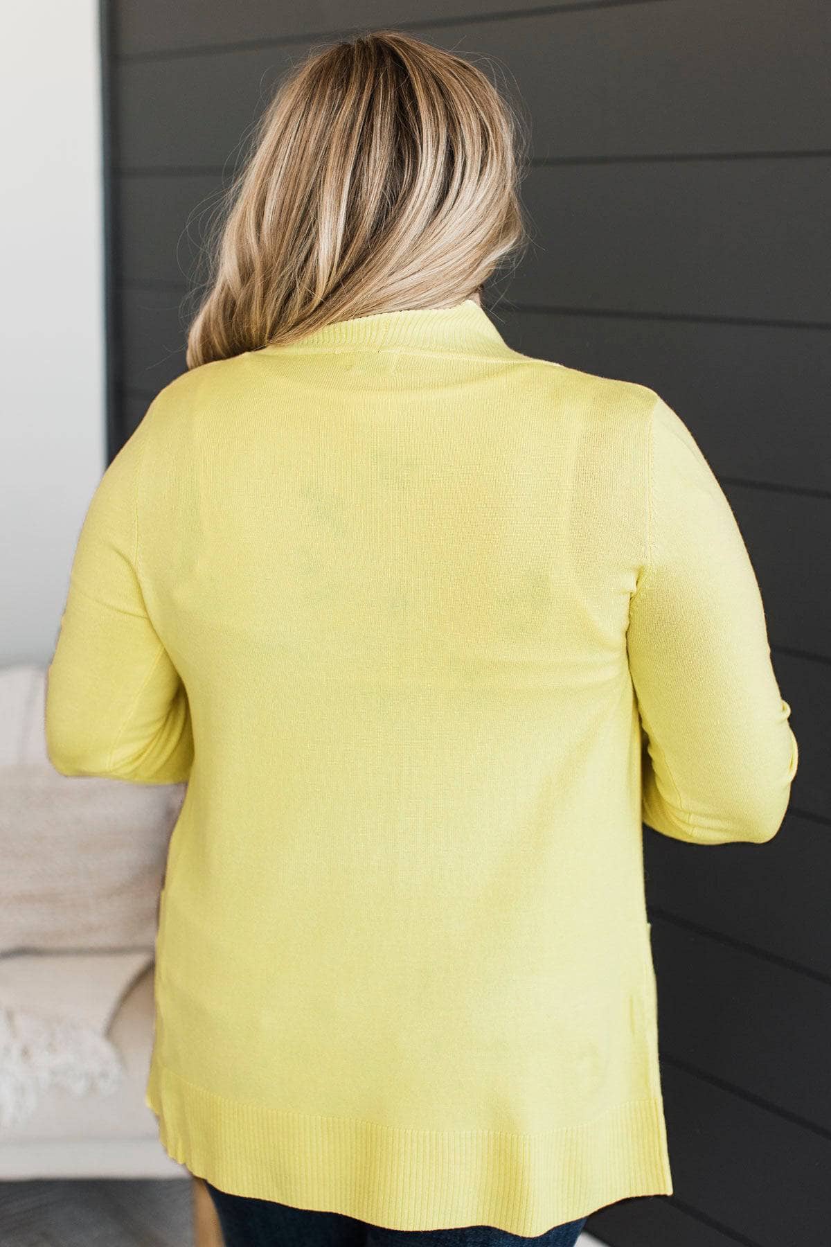 As Easy As Can Be Cardigan- Neon Yellow - Image 6