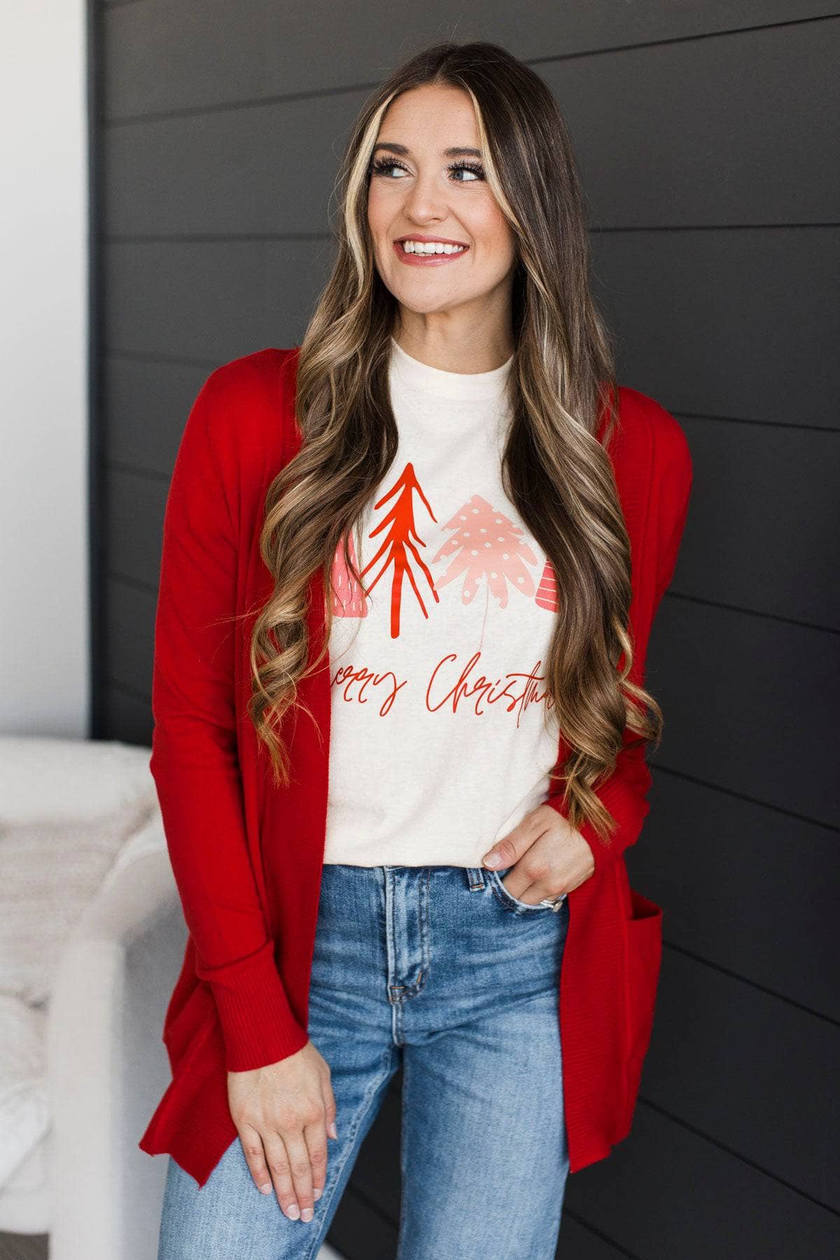 As Easy As Can Be Cardigan- Red