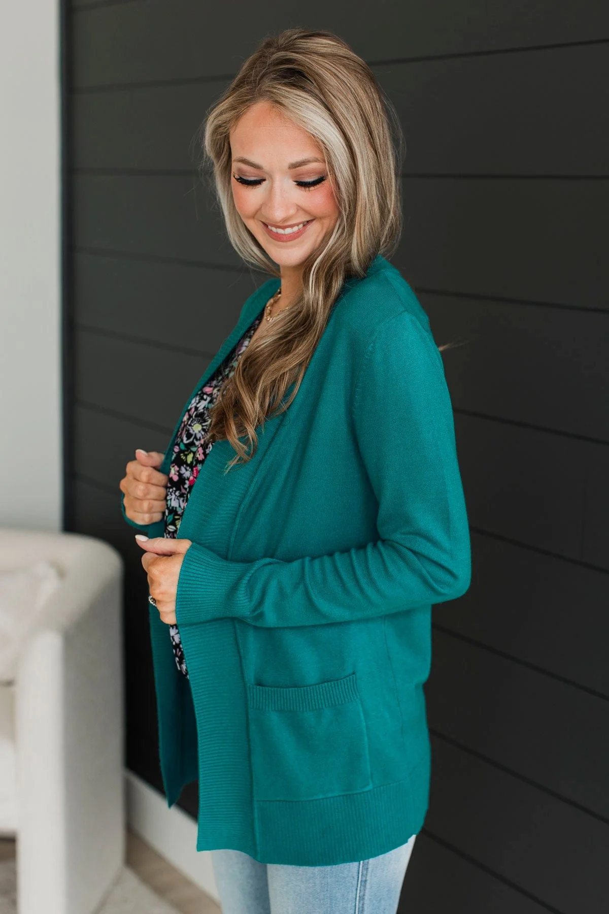 As Easy As Can Be Cardigan- Teal - Image 5
