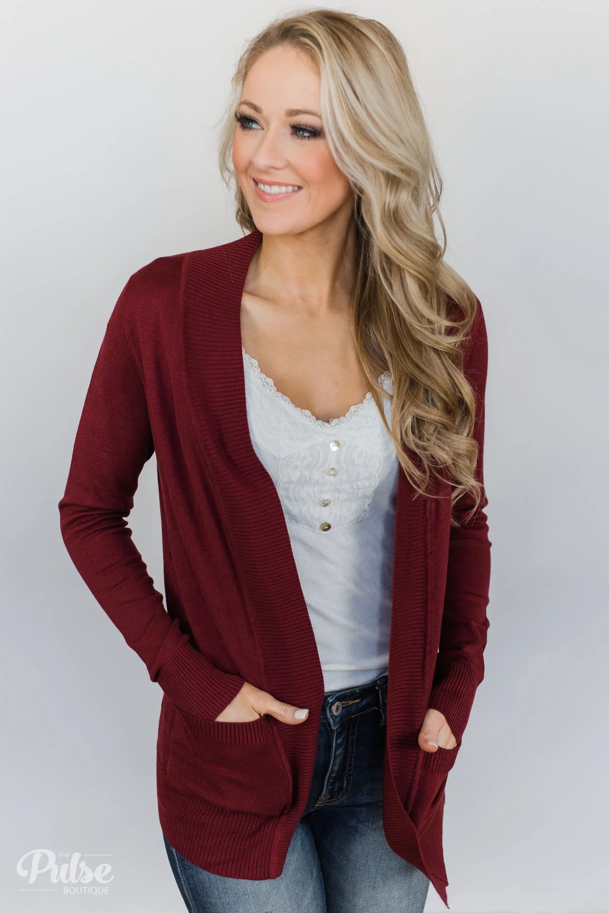 As Easy As Can Be Cardigan- Wine - Image 5