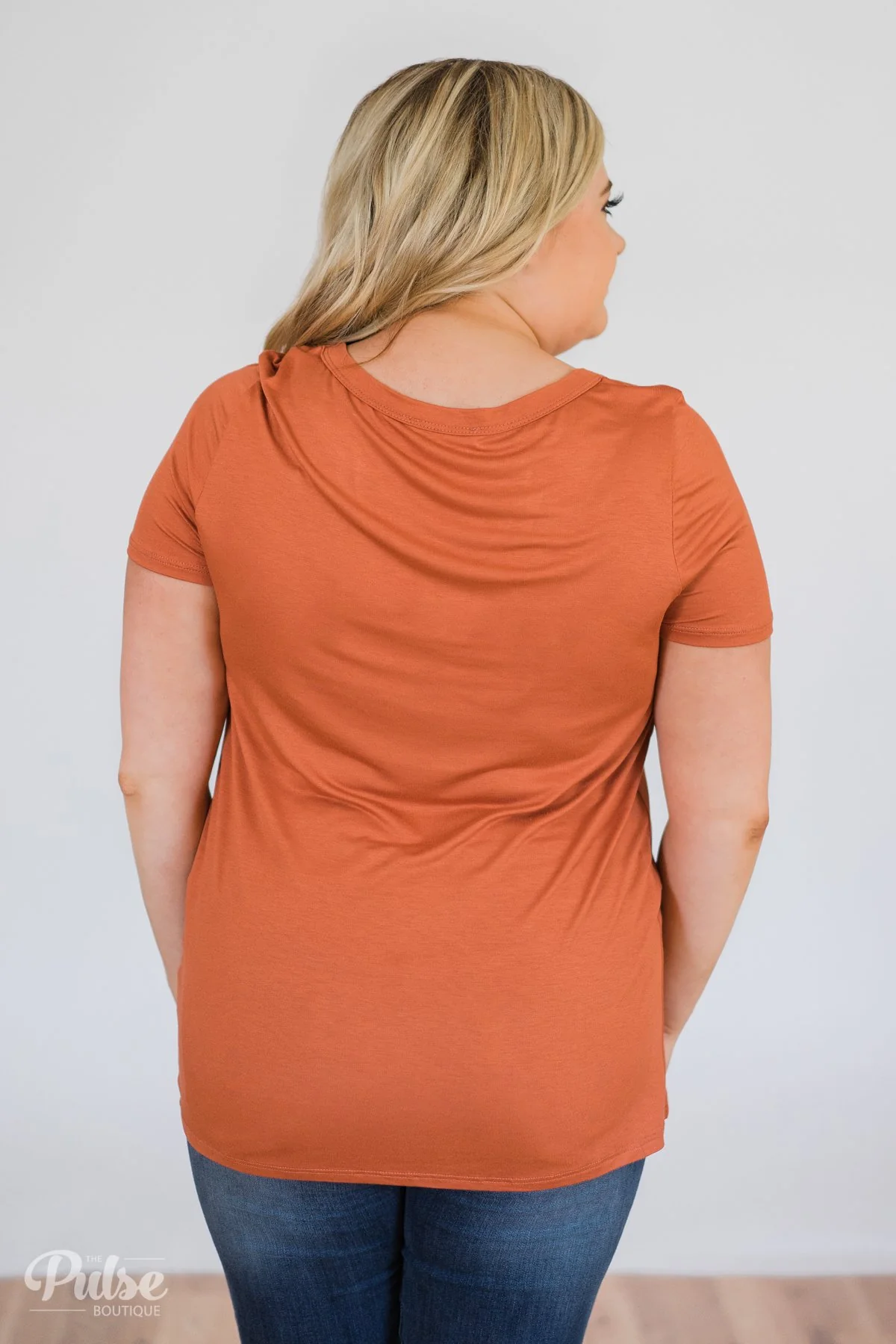 As If Short Sleeve Knot Top- Rust - Image 8
