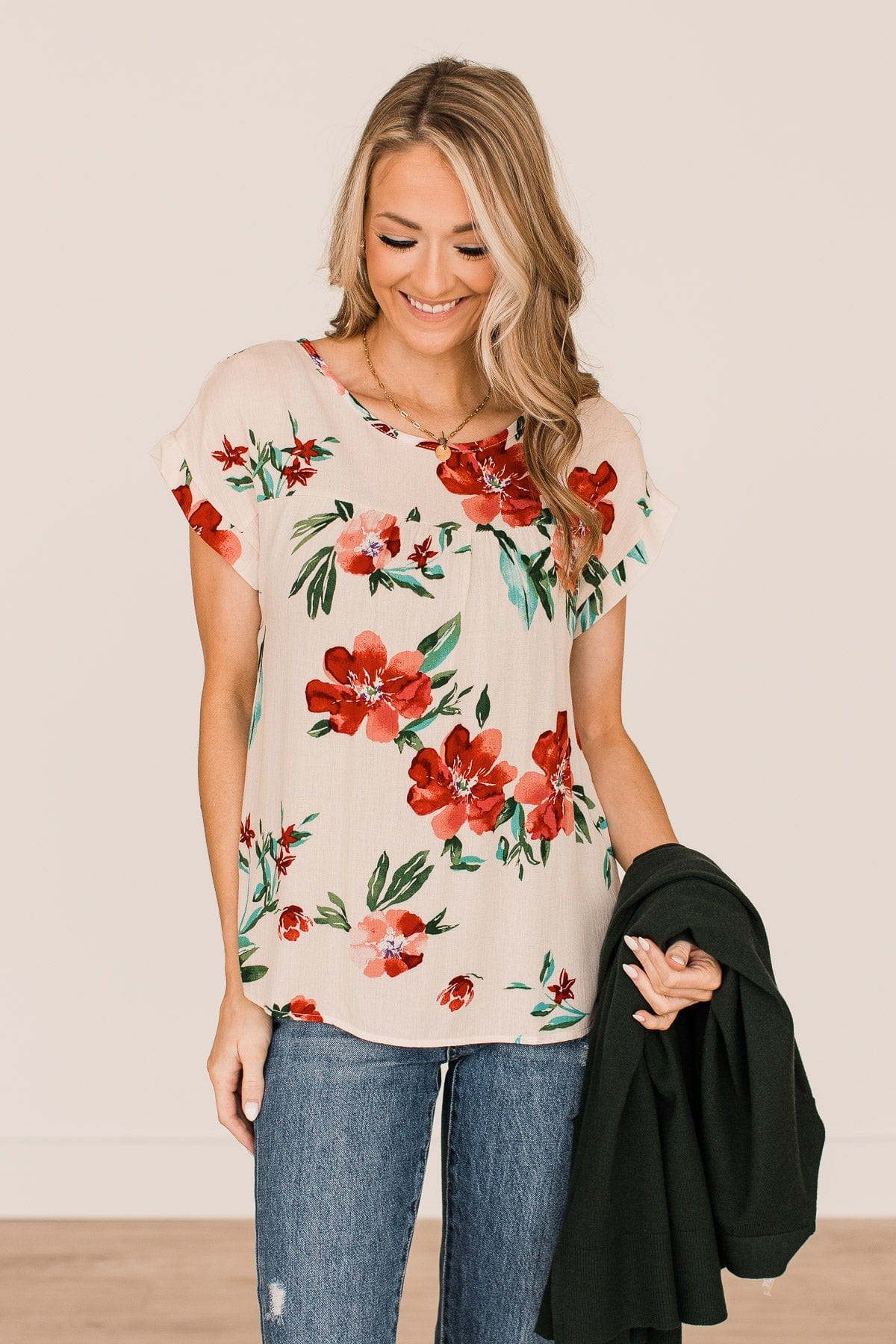 As You Can See Floral Top- Ivory - Image 4