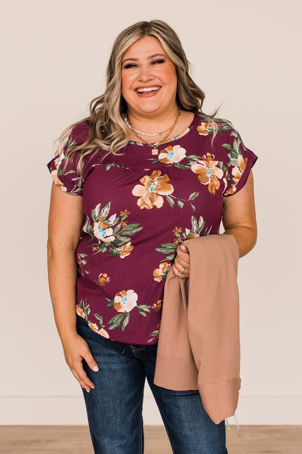 As You Can See Floral Top- Plum - Image 3