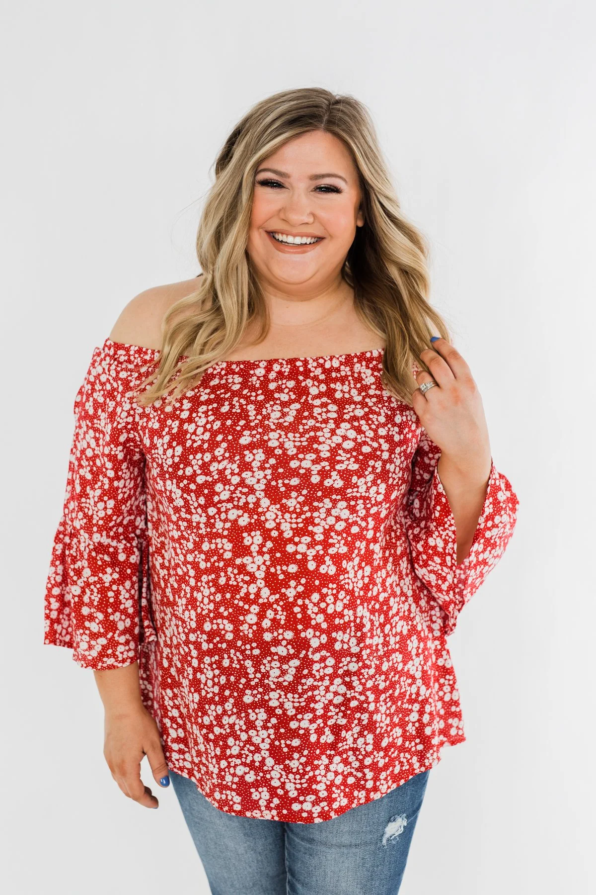 Asking For More Floral & Polka Dot Top- Red - Image 5