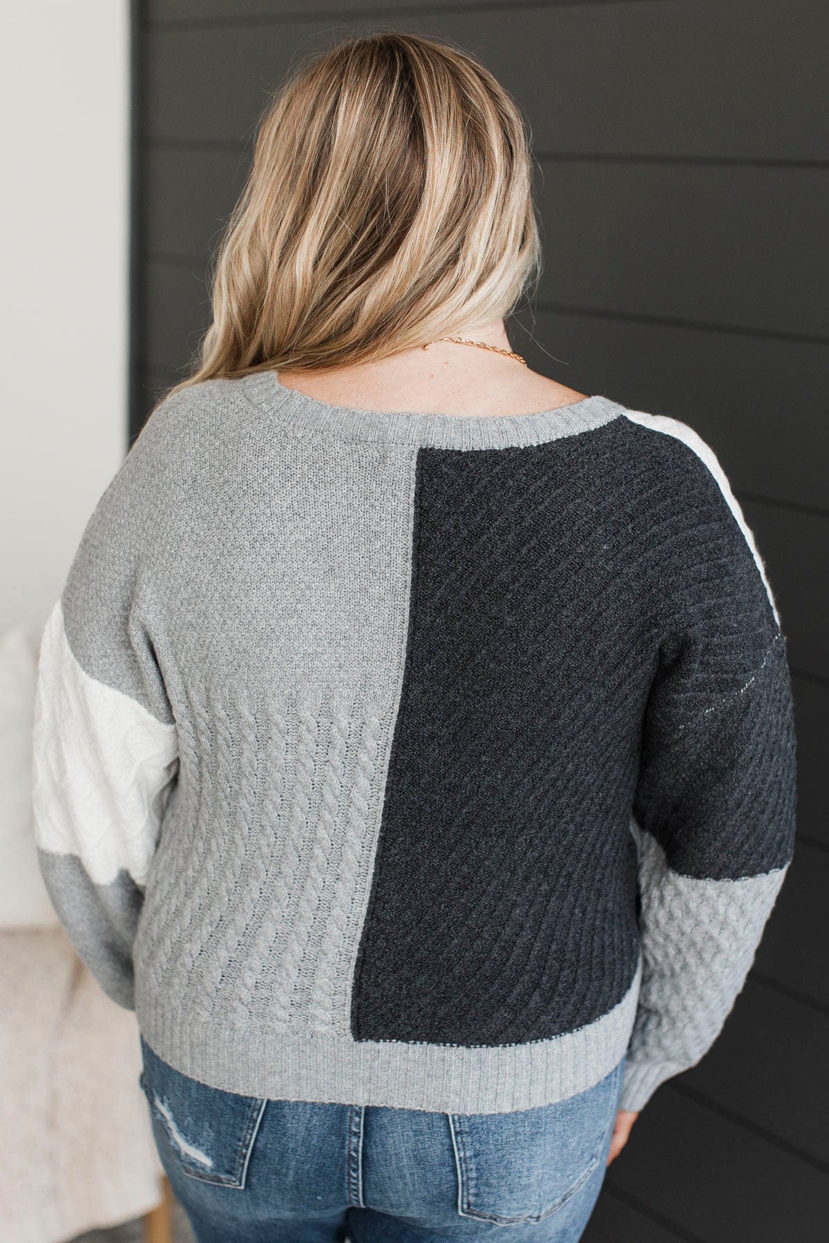 At Your Best Knit Button Cardigan- Grey Multi - Image 8