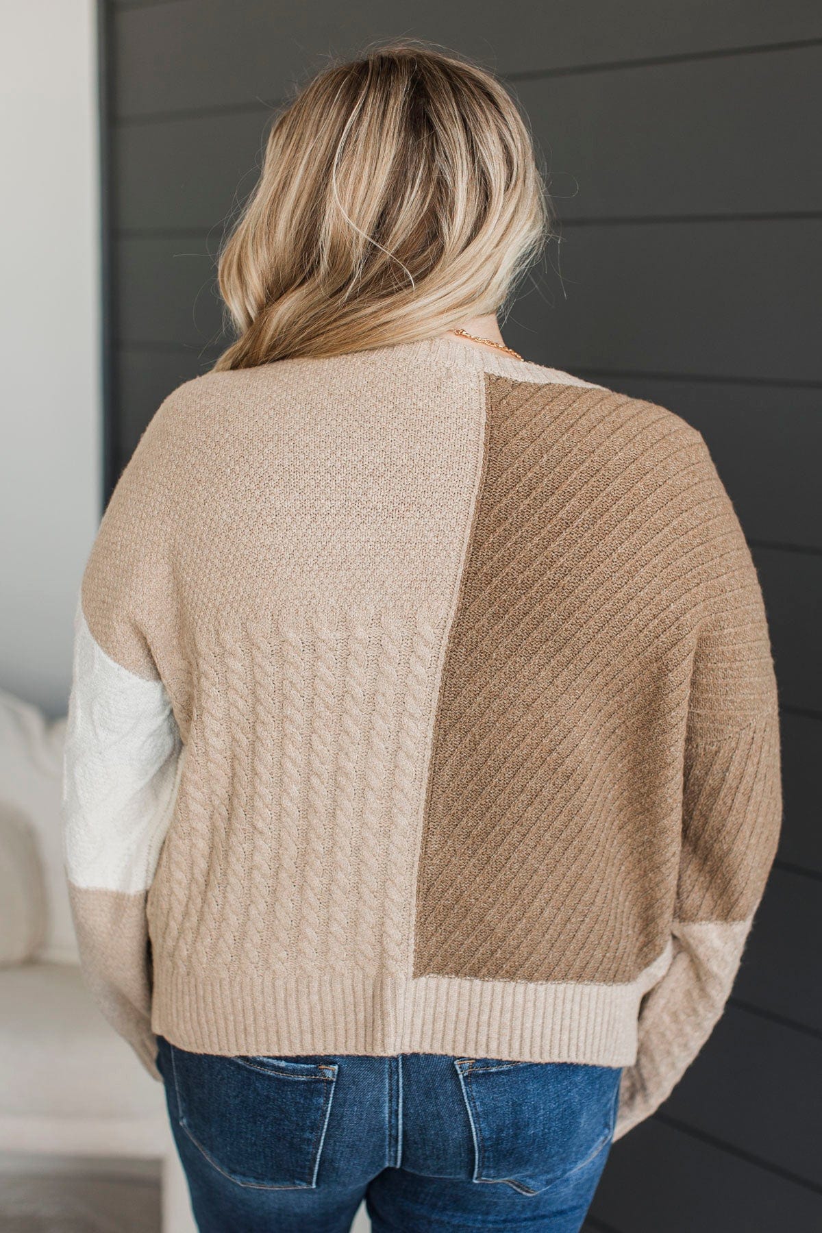 At Your Best Knit Button Cardigan- Taupe Multi - Image 6