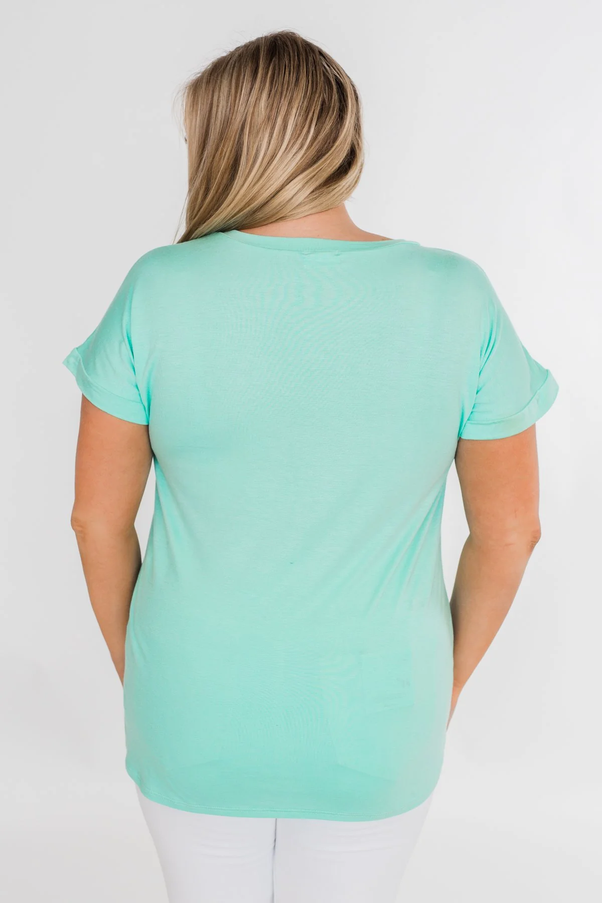 Attracted To You Sequin Pocket Top- Aqua - Image 11