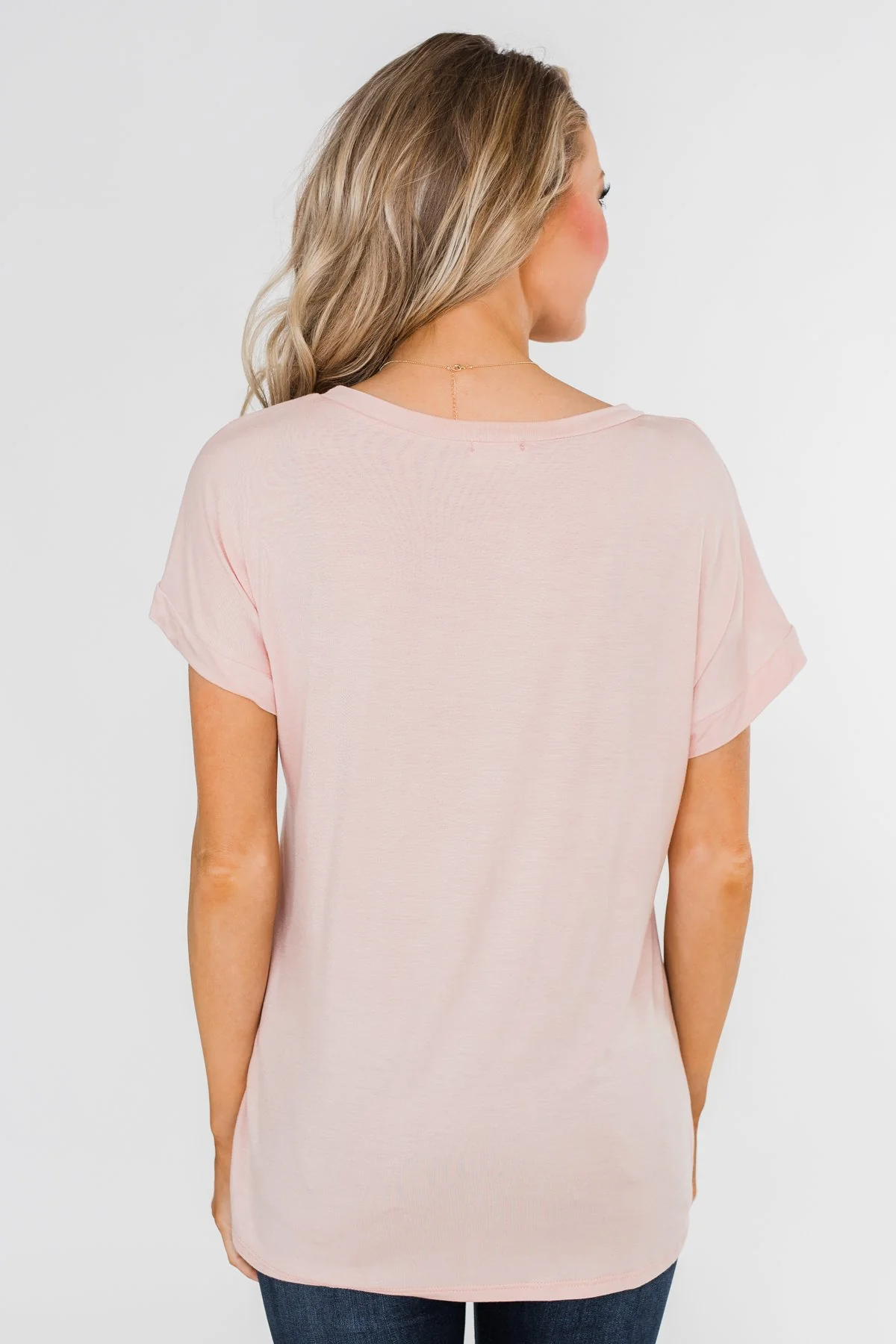 Attracted To You Sequin Pocket Top- Blush - Image 10