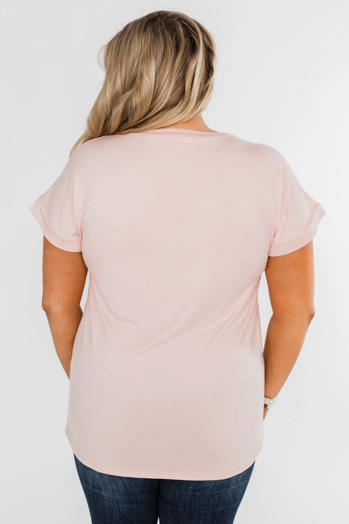 Attracted To You Sequin Pocket Top- Blush - Image 11