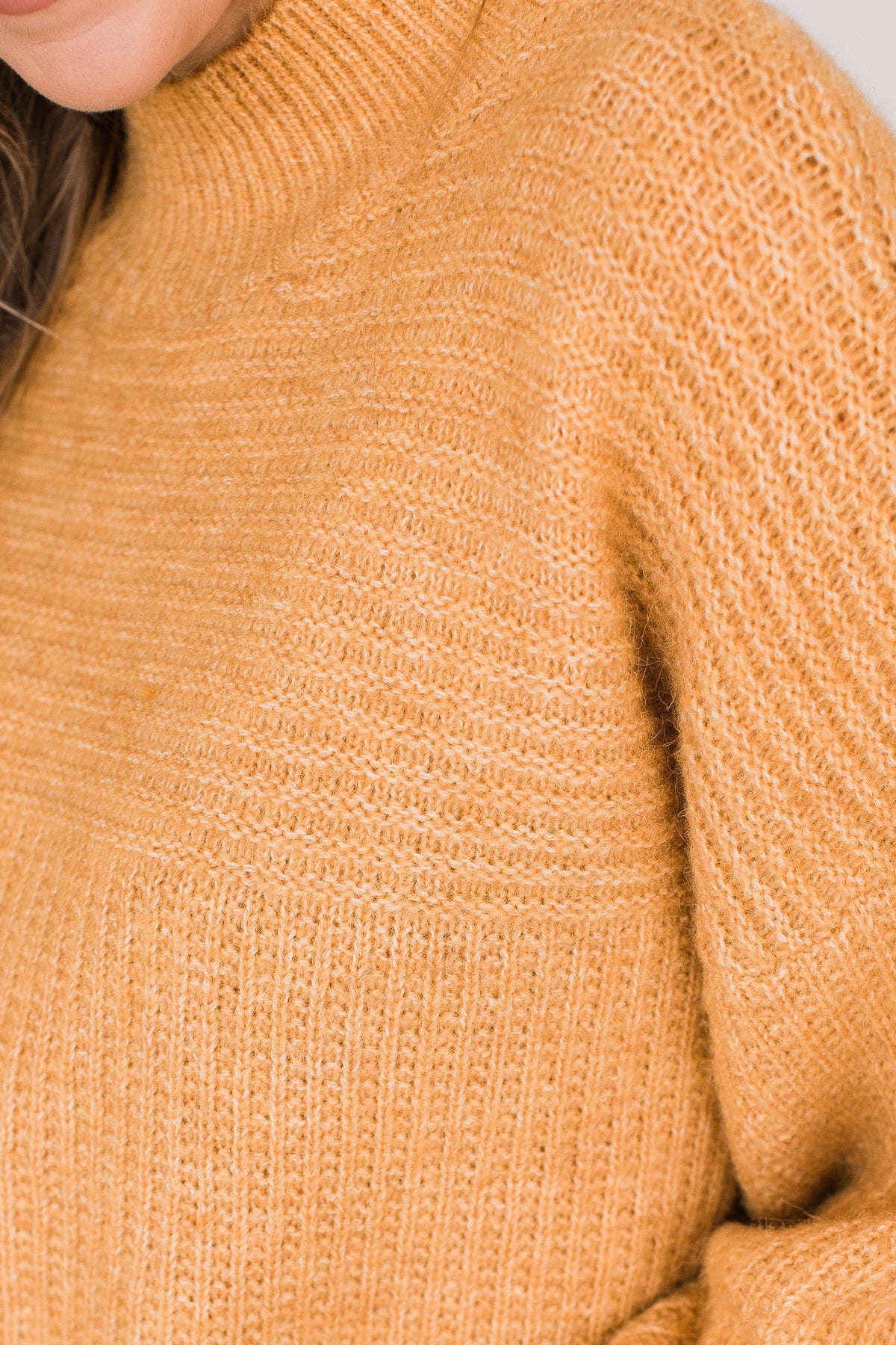 Autumn Awaits Thick Knit Sweater- Mustard - Image 3