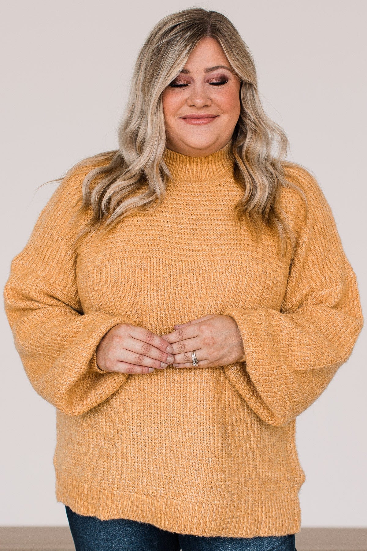 Autumn Awaits Thick Knit Sweater- Mustard - Image 6