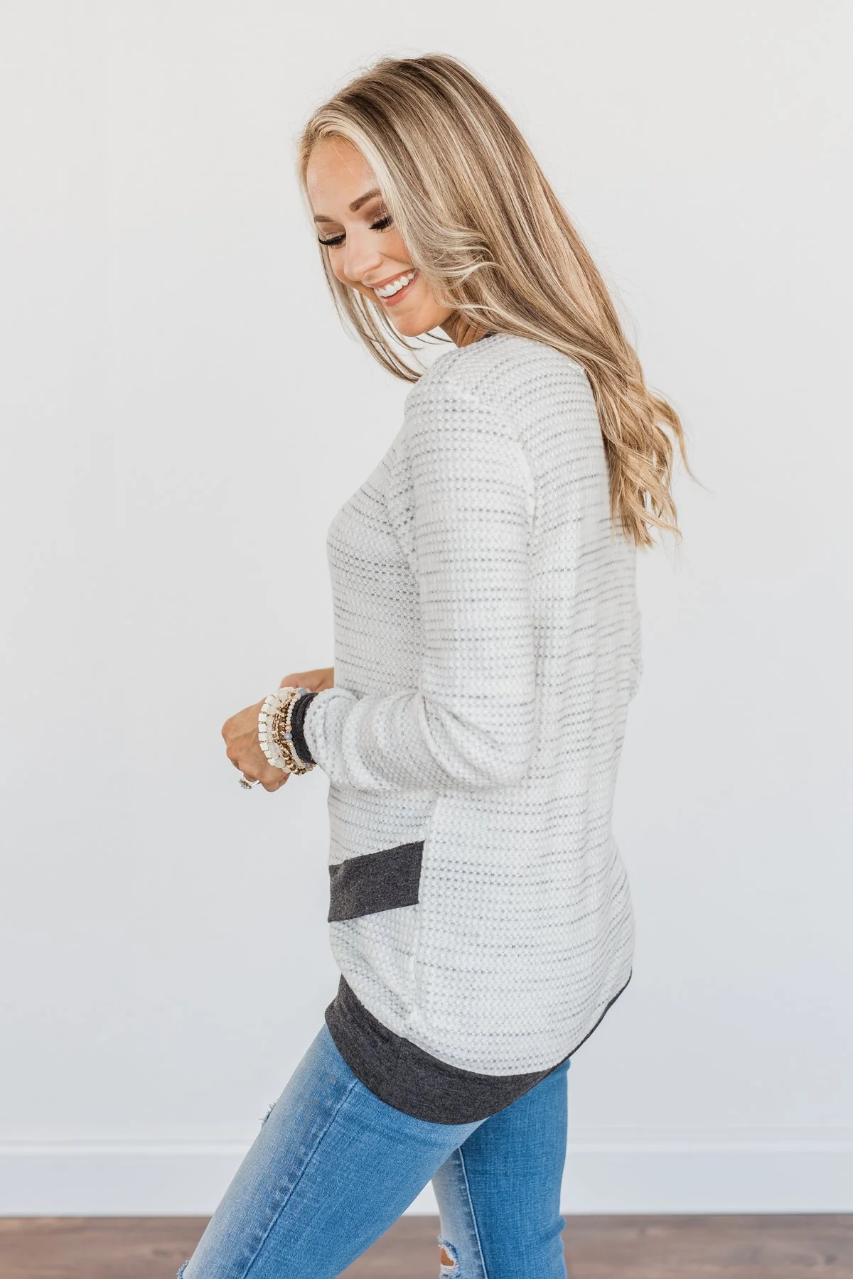 Autumn Days Are Here To Stay Waffle Knit Top- Ivory - Image 10