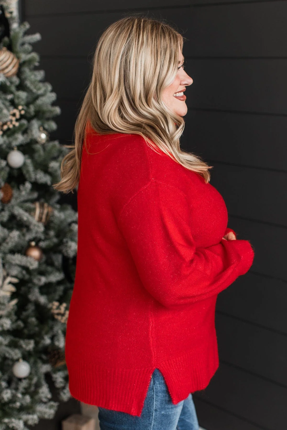 Autumn Splendor Turtle Neck Sweater- Red - Image 5