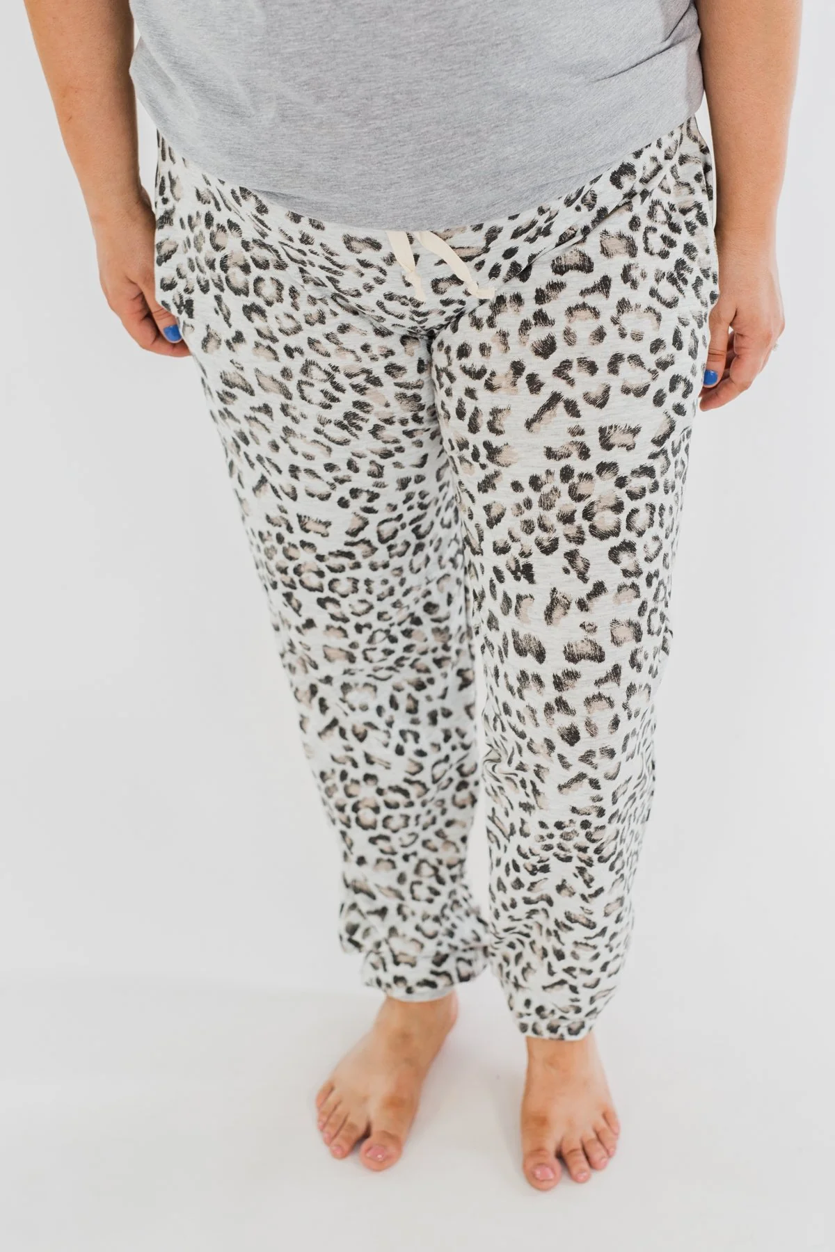 Awaiting Adventures Leopard Joggers- Heather Grey - Image 5