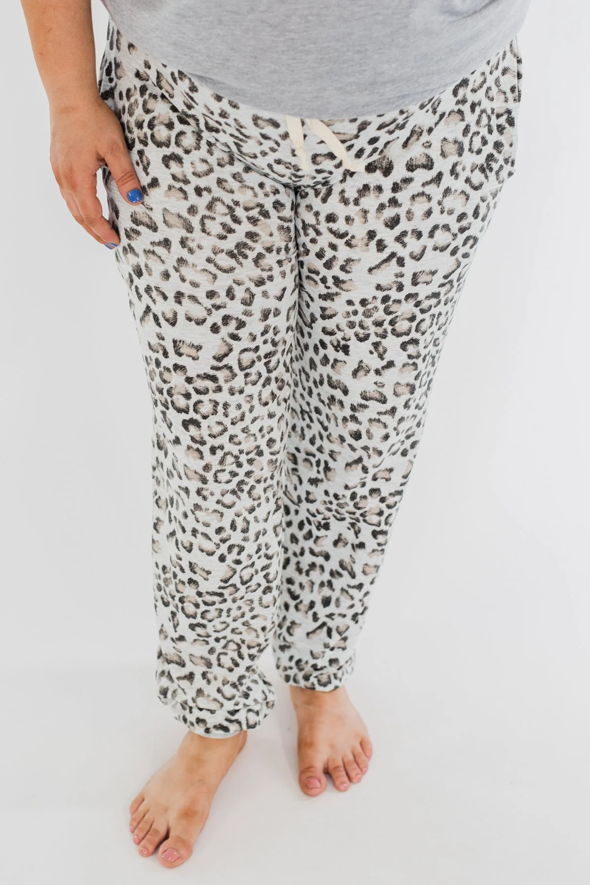 Awaiting Adventures Leopard Joggers- Heather Grey - Image 6
