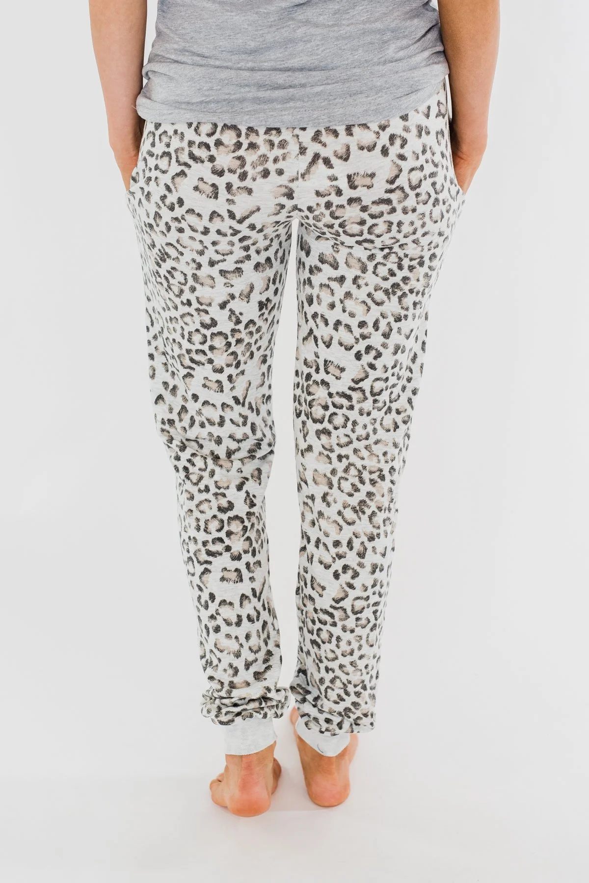 Awaiting Adventures Leopard Joggers- Heather Grey - Image 9