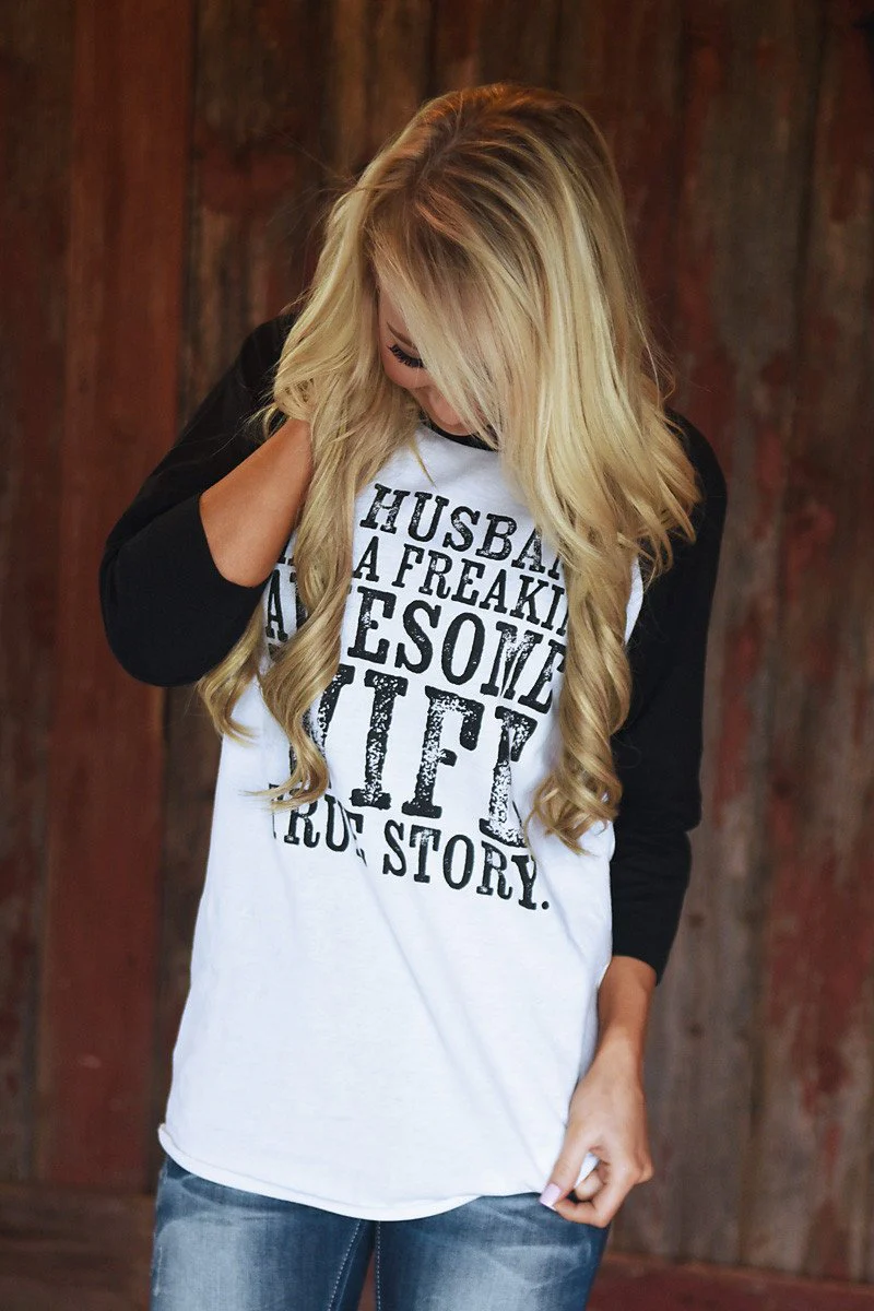 Awesome Wife Baseball Tee - Image 4