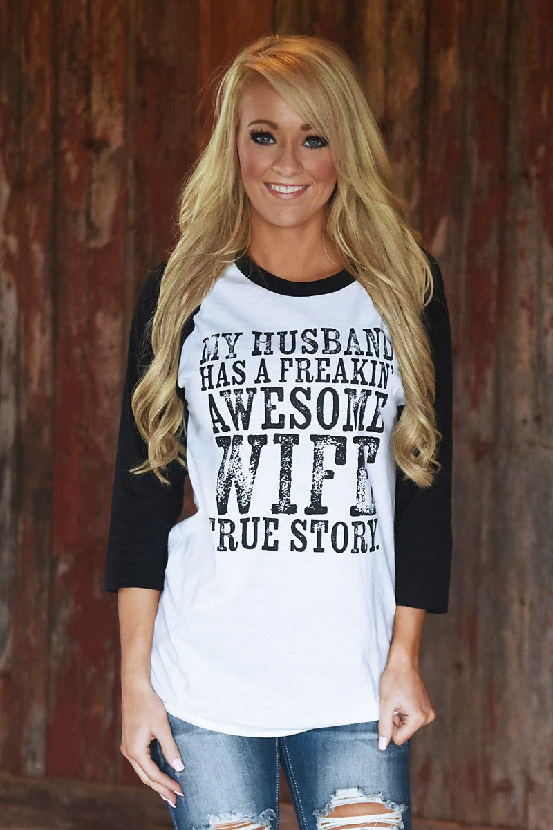 Awesome Wife Baseball Tee - Image 5
