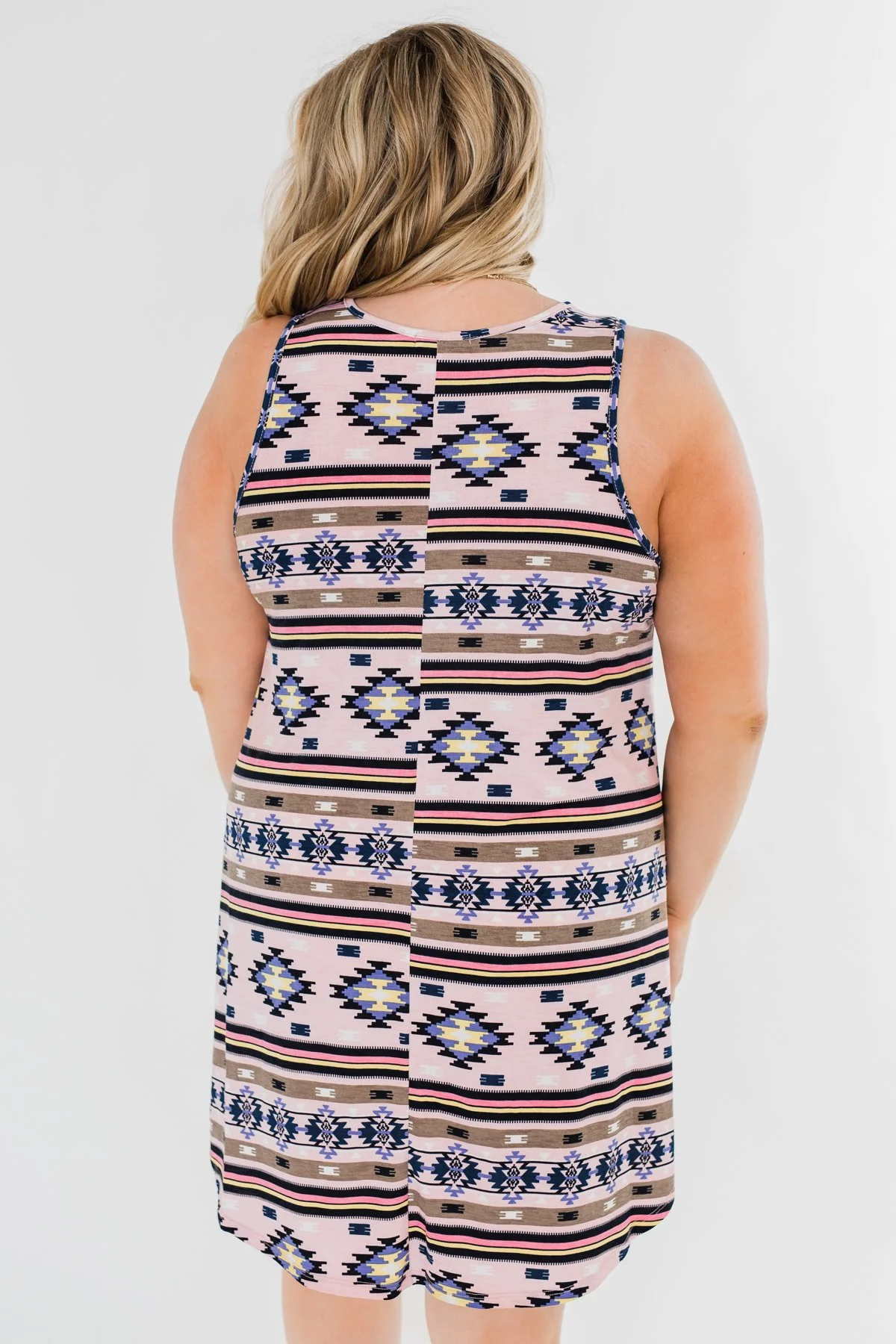 Aztec Print Dress- Pink - Image 7