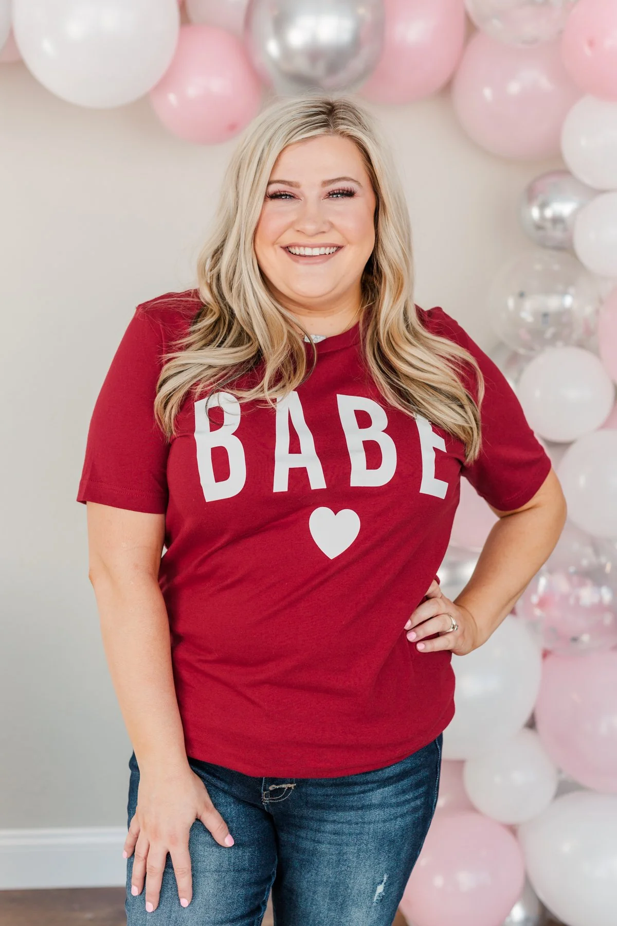 "Babe" Graphic Tee- Red - Image 3