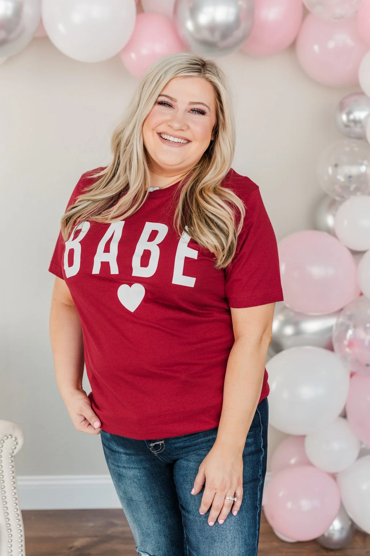 "Babe" Graphic Tee- Red - Image 5