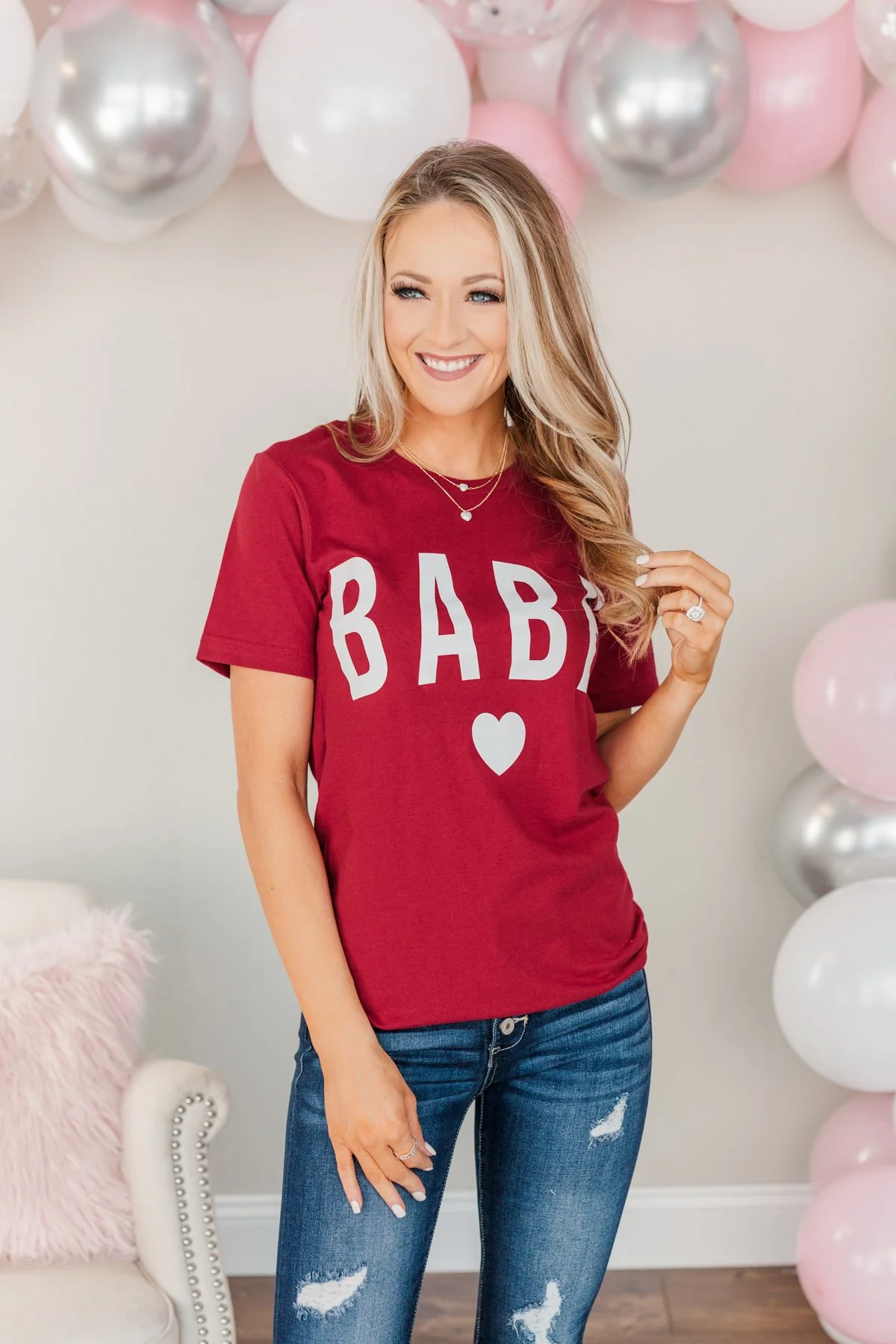 "Babe" Graphic Tee- Red - Image 7
