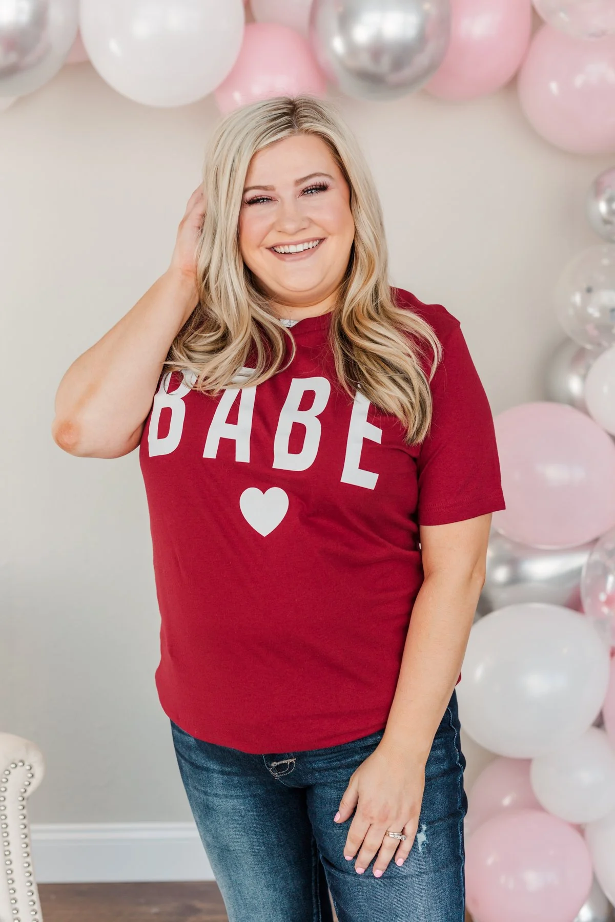 "Babe" Graphic Tee- Red - Image 8