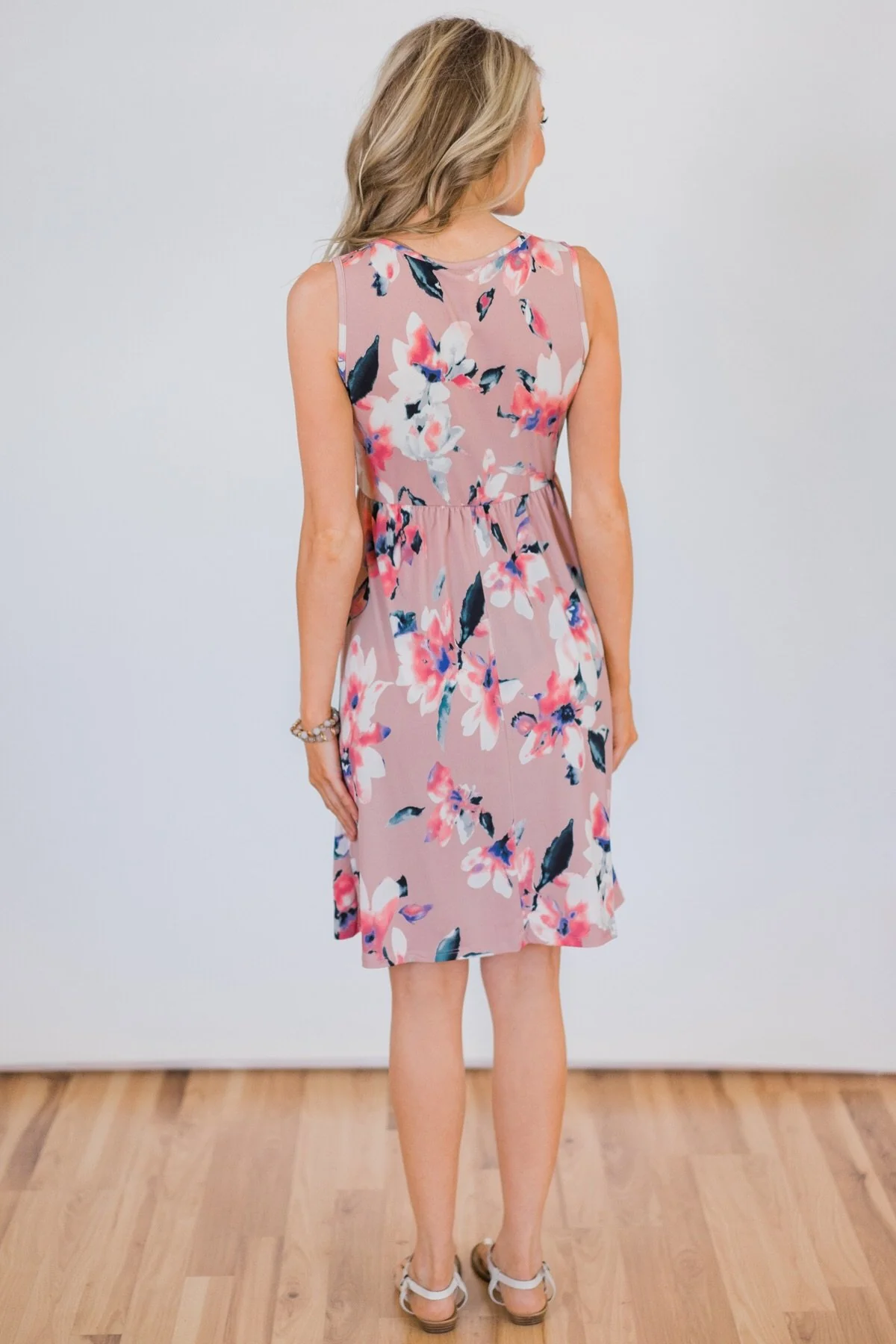 Baby, You're Beautiful Floral Dress- Powder Pink - Image 4