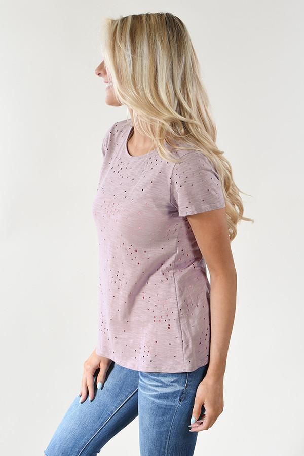Back Detail Holey Top ~ Lavender - Image 5
